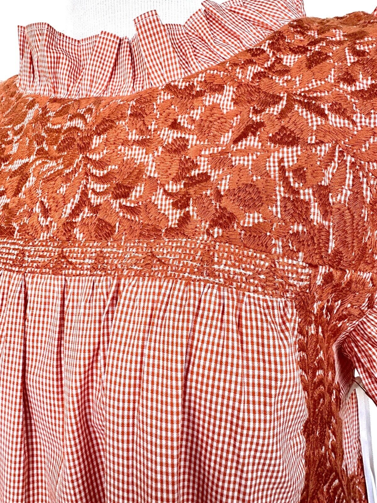 NWT J Marie embroidered Tiered Scotland Dress XS Retail $128 Tiny Check