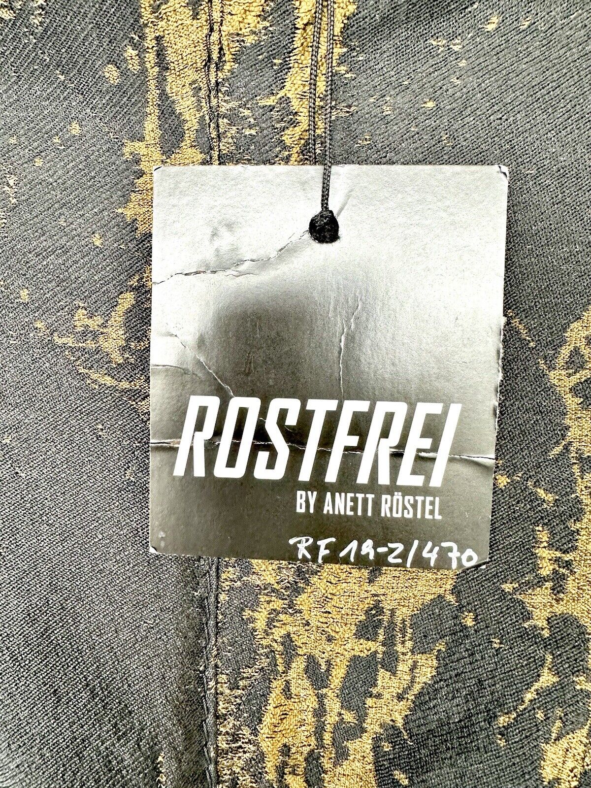 Rostfrei By Anett Rostel Black Gold Dress Retails $357 Size 8 U.S 36 Euro
