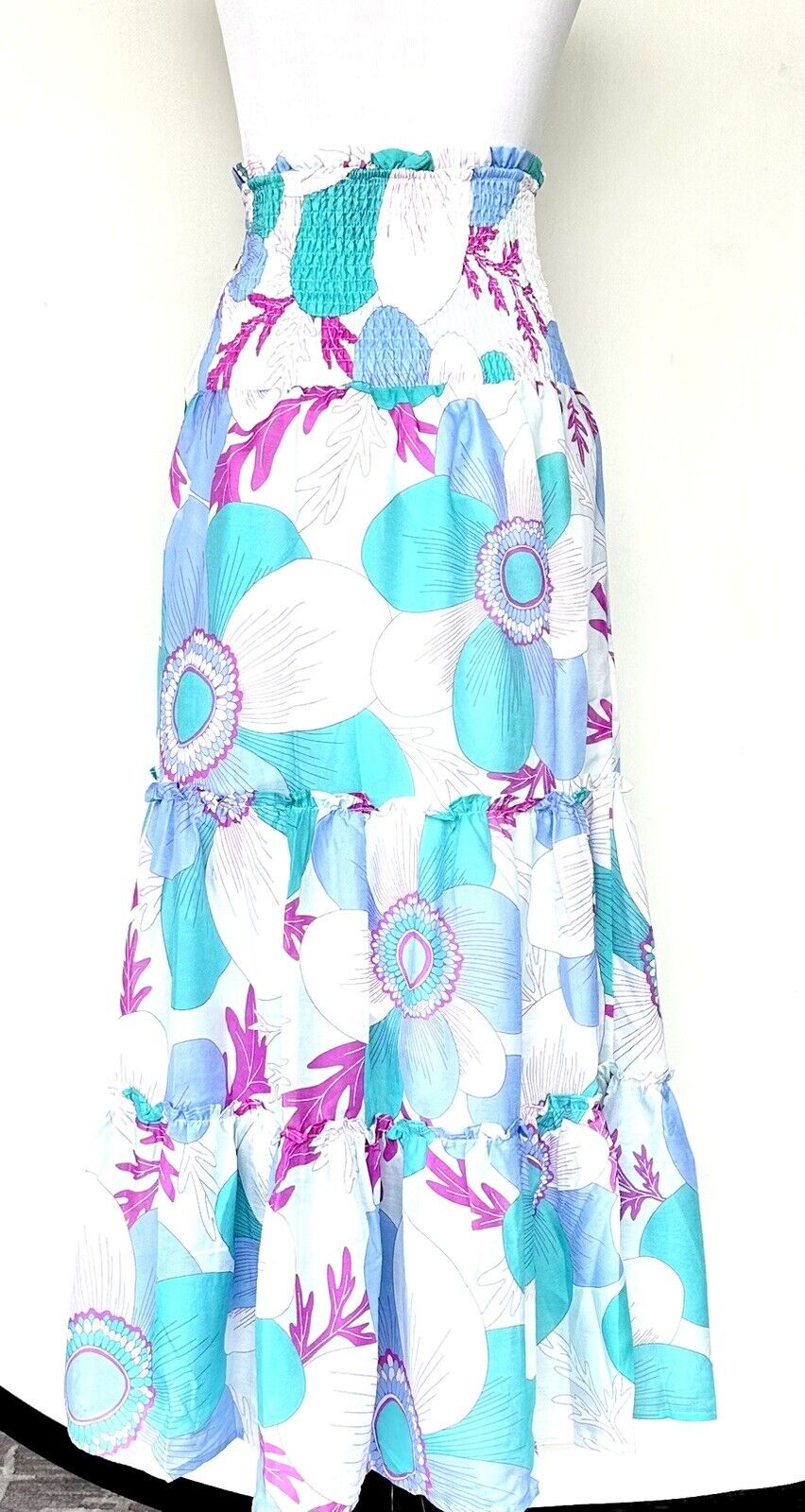 J Marie Mia Rae Tiered Midi Skirt / Dress size M Retail $158 Price $59 NWT