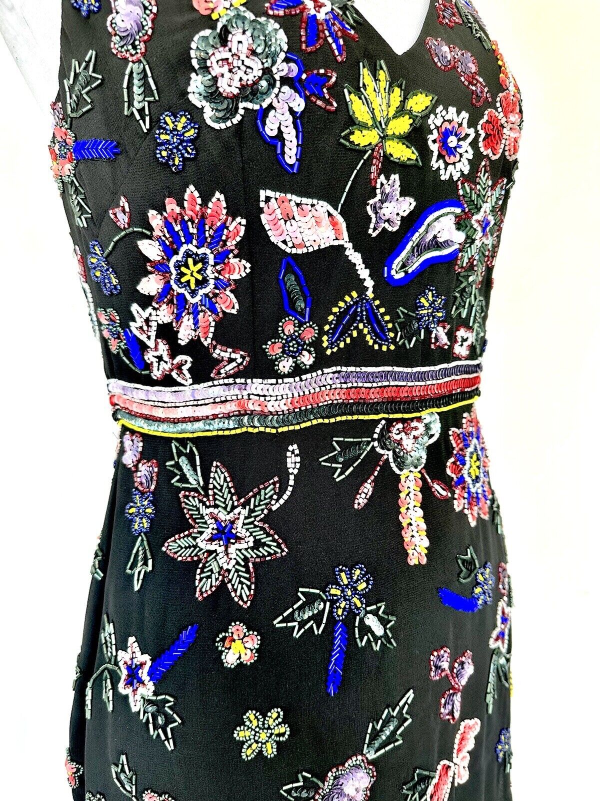 Aidan mattox Black Beaded Cocktail Dress Size 2 Retails $275 Price $$95 NWT