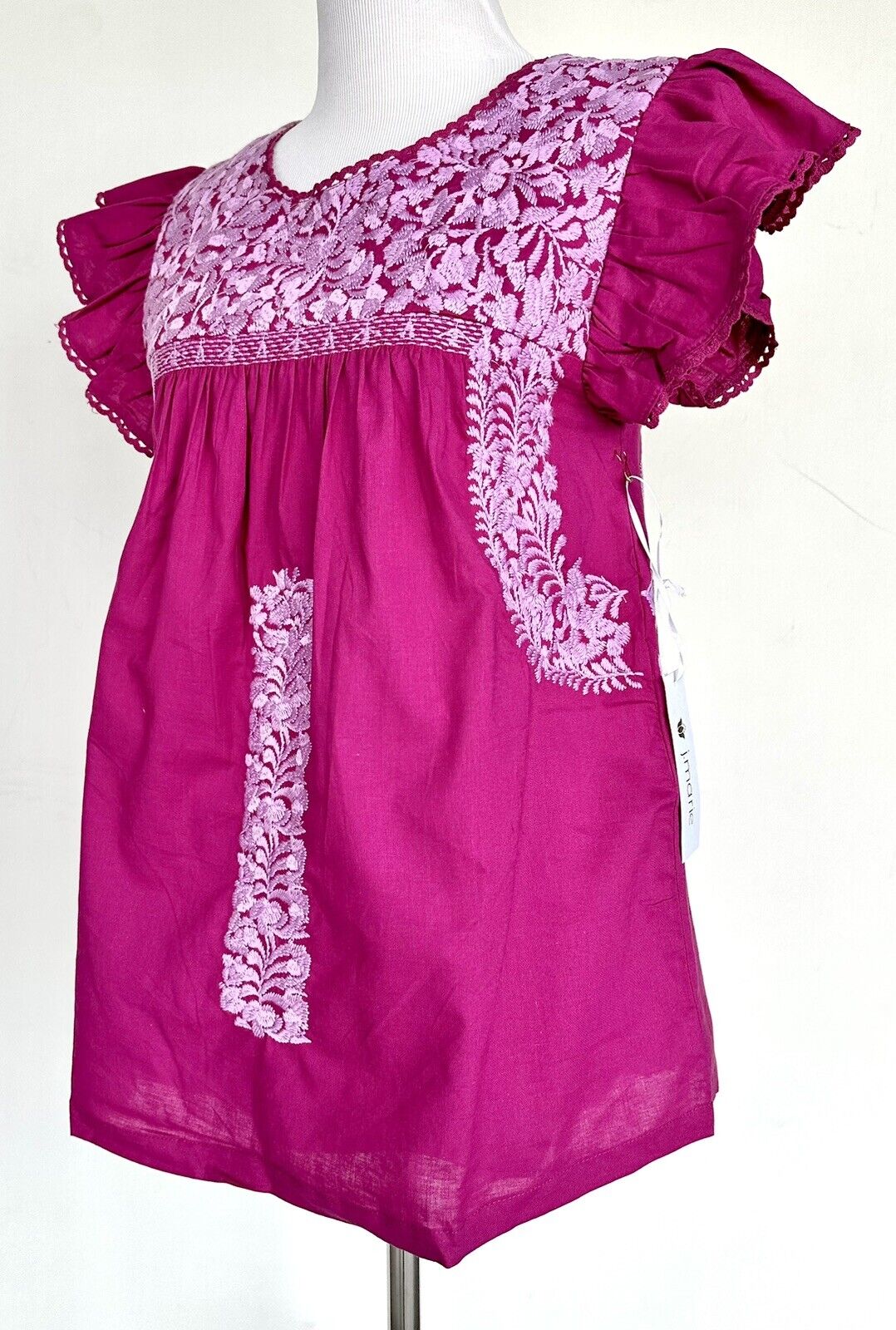 NWT J Marie embroidered Wren Top size XS Retail $106 Price $53 Berry