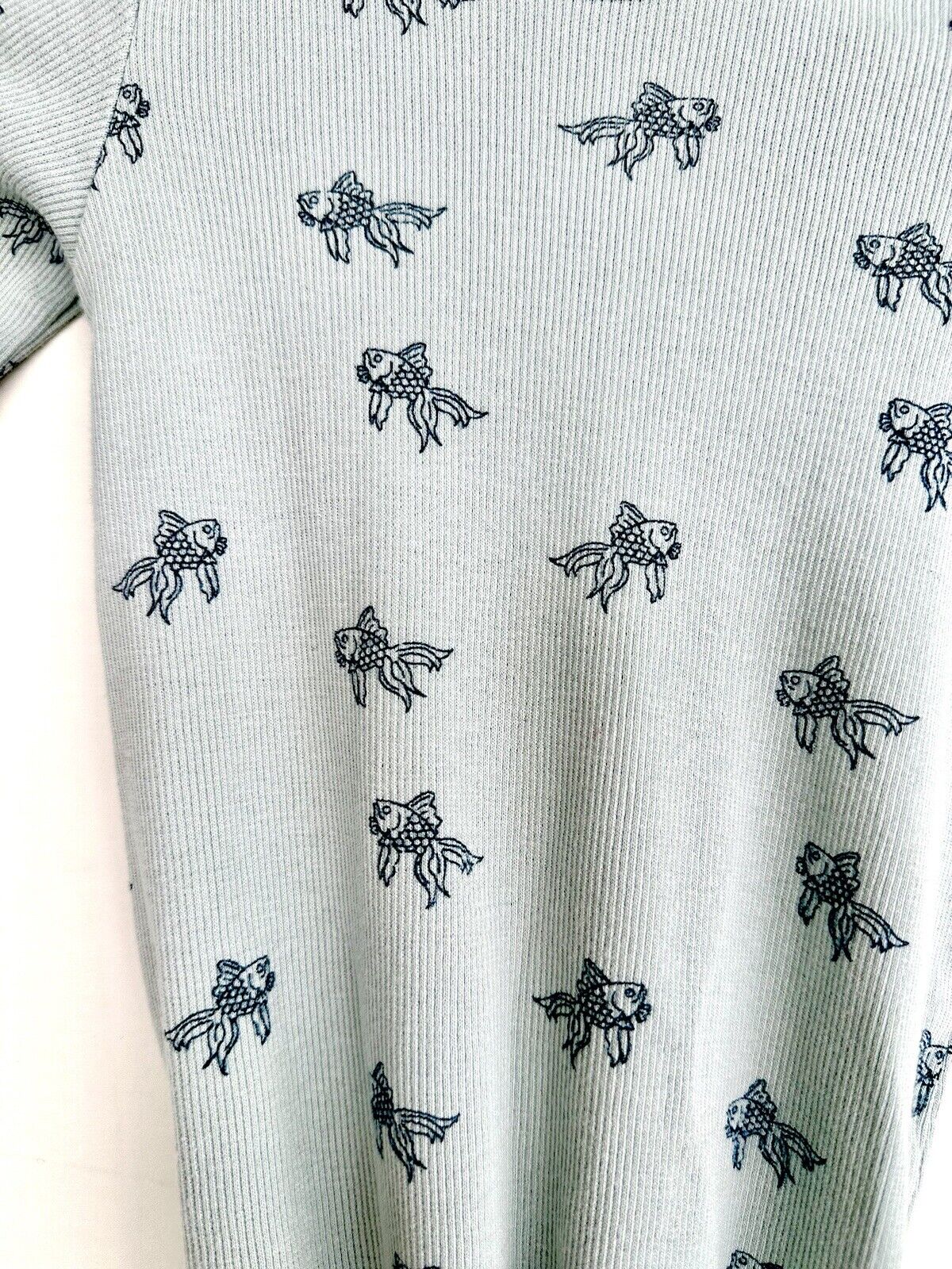 Kate Quinn Organic Cotton Knotted Gown Retail $38 Ribbed 0-3 M Tiny Goldfish