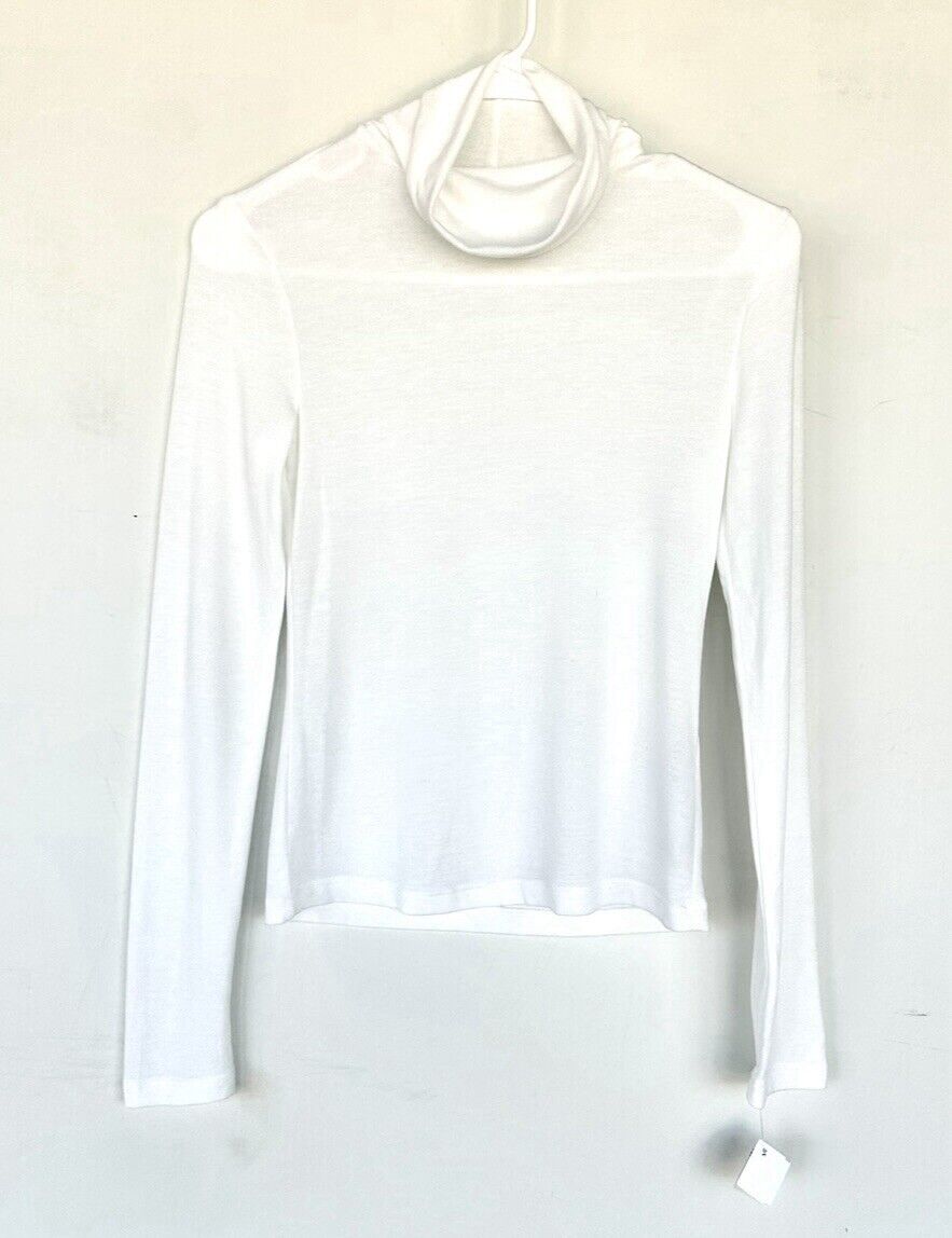 White Stretch Turtleneck Impeccable Pig Size Small Retails $54