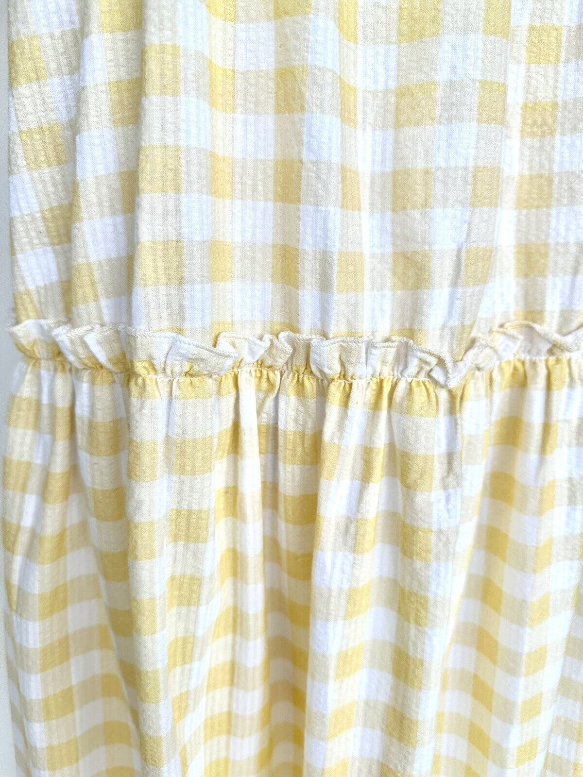 Charlie Holiday Yellow White Check Sundress XS Retail $129 Price $59 NWT