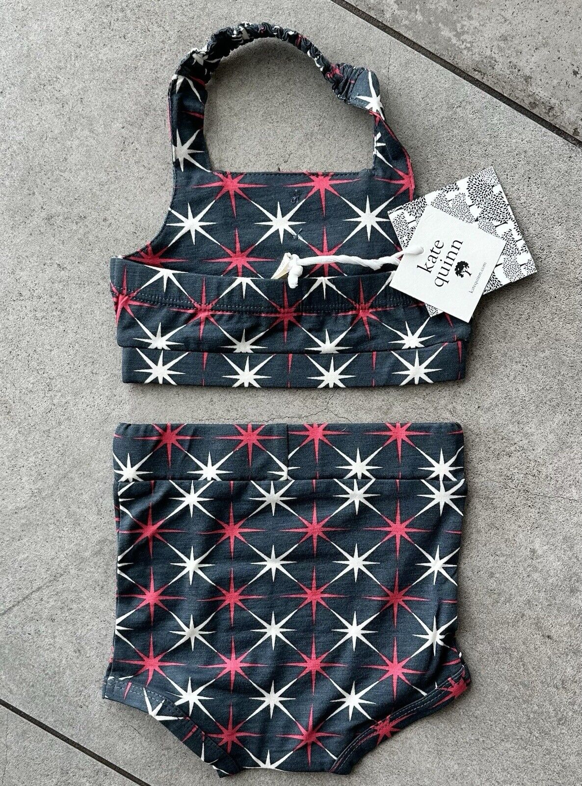 Kate Quinn Retro 2pc Sunsuit Stars Bamboo Fabric $32 NWT