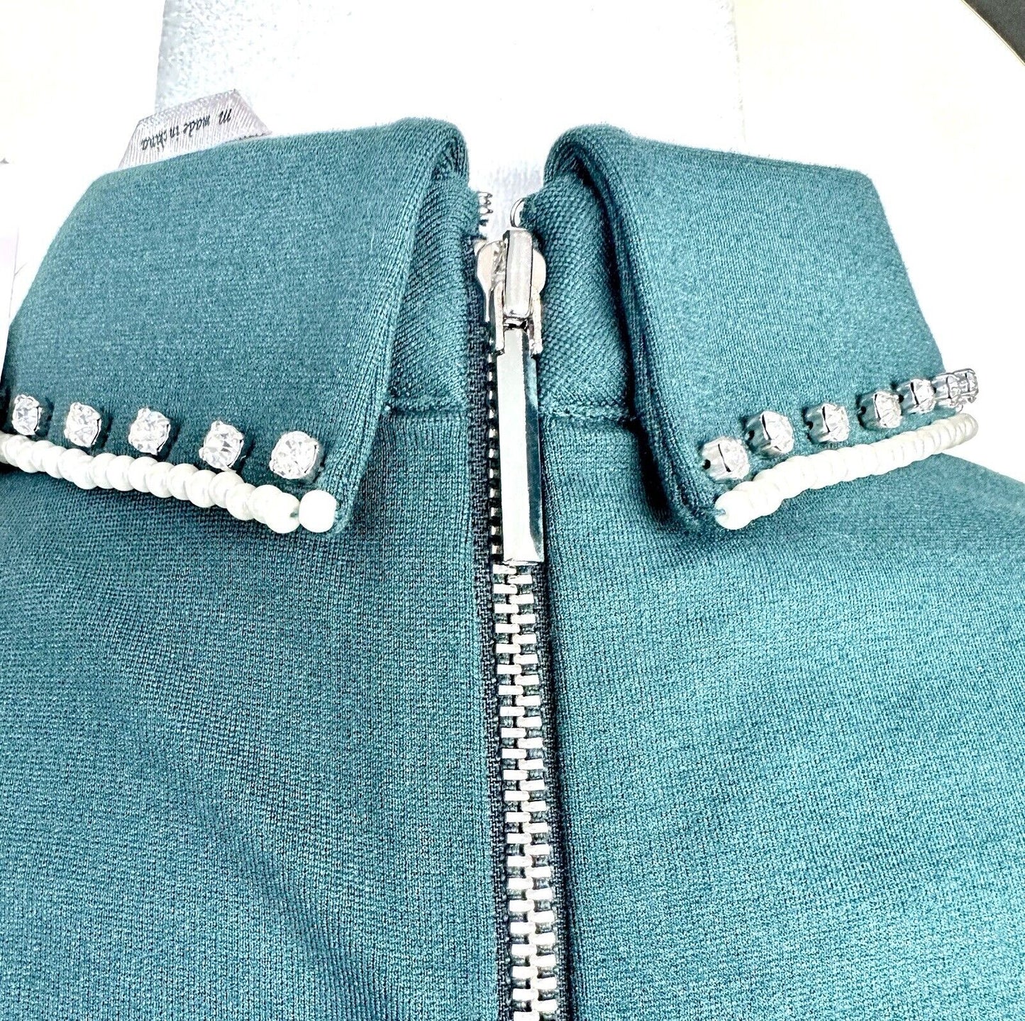 Kate Spade Green Diamanté Collar Dress. NWT Retail $299 Price $132 Size M