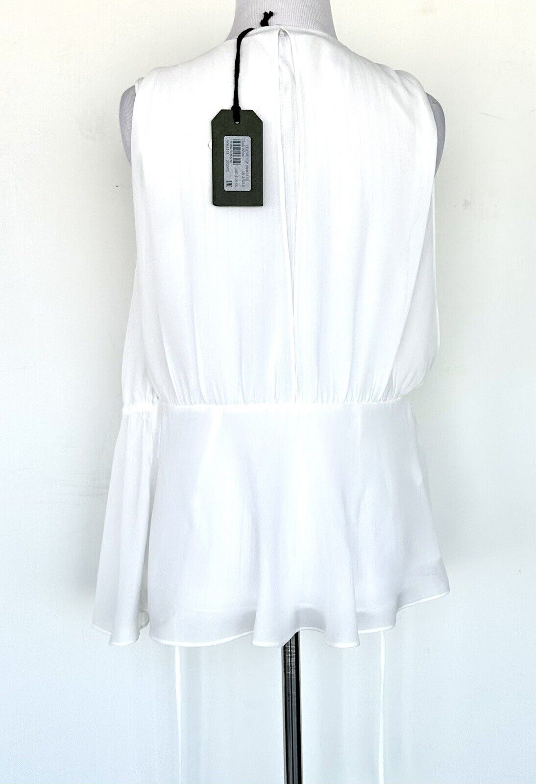 ALLSAINTS Celeste Sleeveless Two Layer Textured Blouse Size 0 Chalk White New