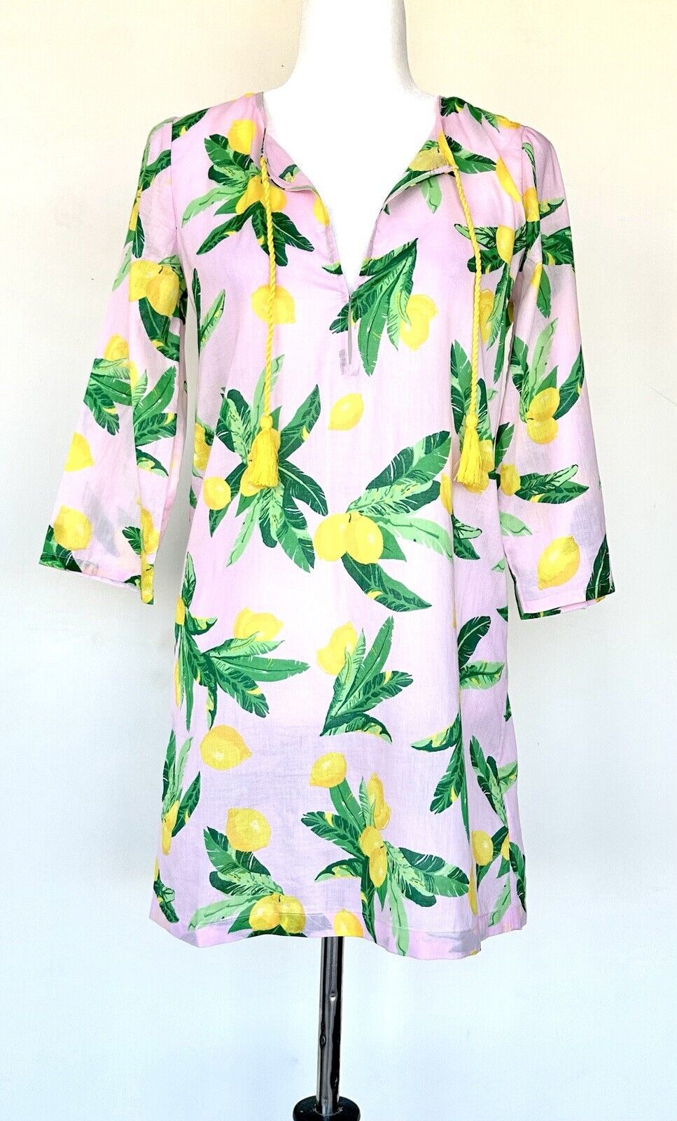 J Crew Cotton Cover Up Lemon Design Retail $89.50 XXS