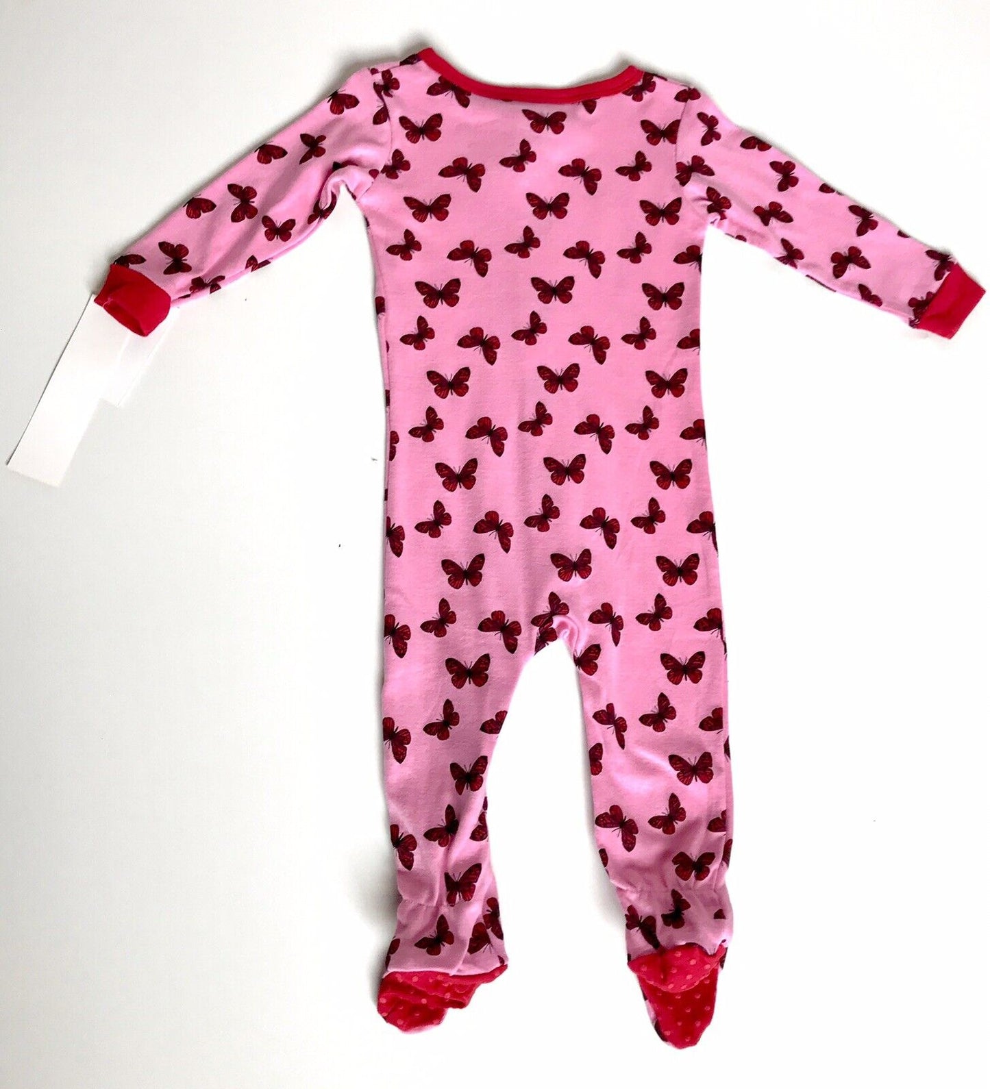 Leveret Baby Girls Pink & Red Footed Butterfly Sleepsuit 6-12 M Price $14 NWT