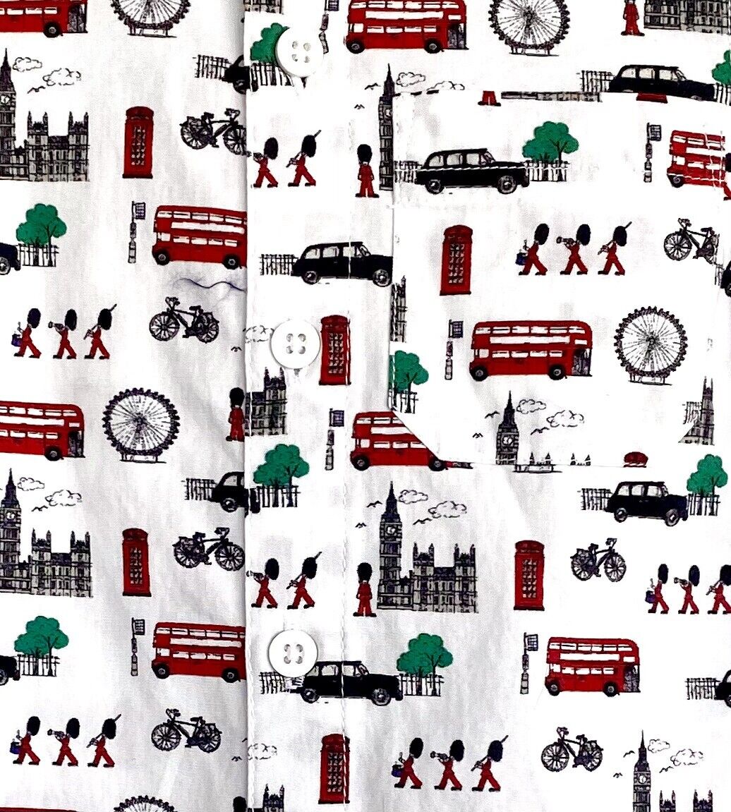 Monsoon London Bus Guard Big Ben White LS Shirt 12-18 M Price $35