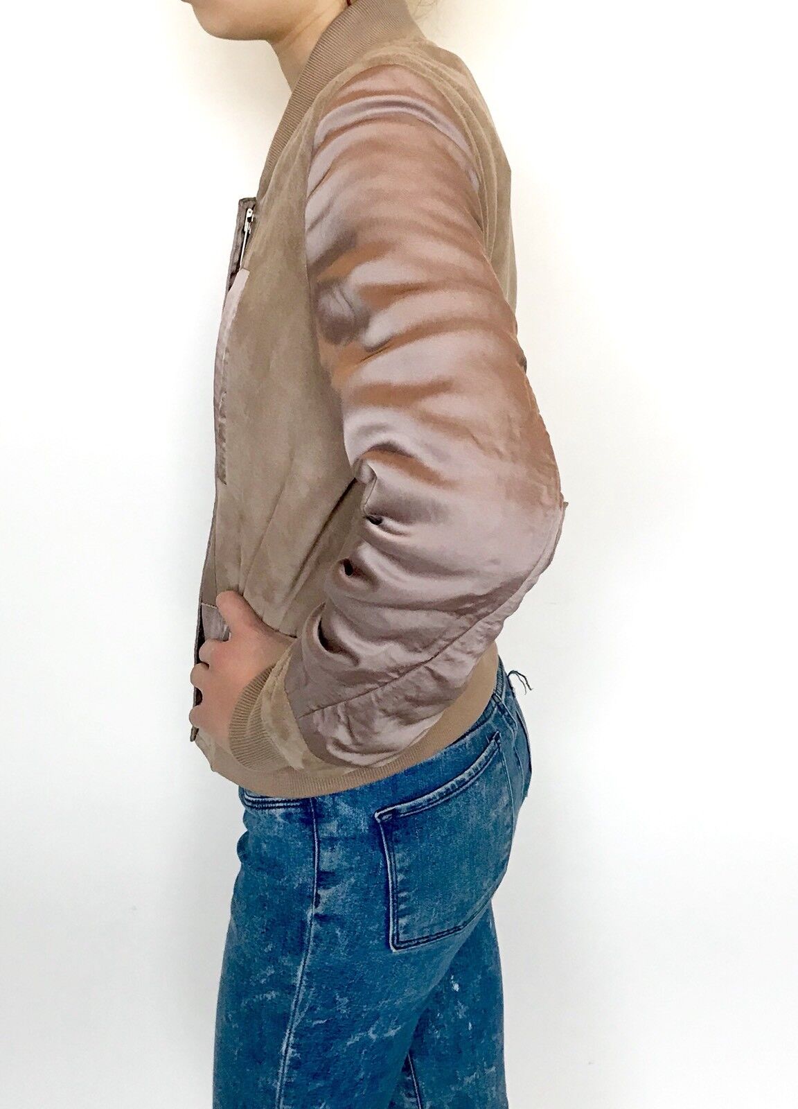 AllSaints Craddock Suede & Leather Jacket NWT Retail $530 Price $272 Size 0