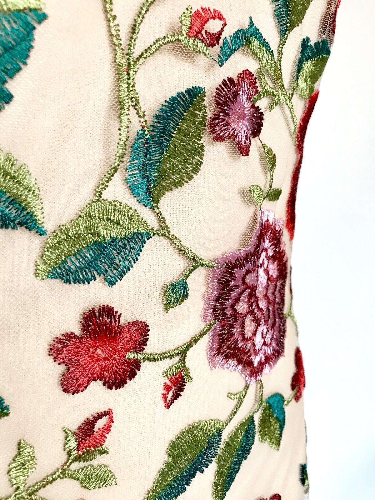 Carmen Marc Valvo Sz 6 Embroidered Floral Dress Retail $325 Price $148 NWT