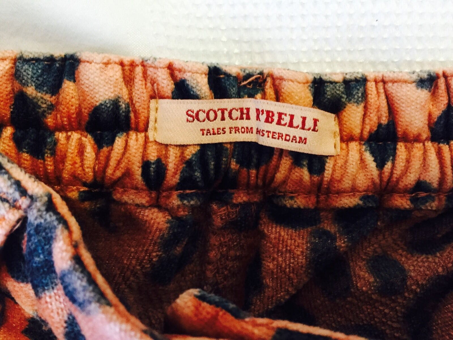 Scotch R'Belle Velvet Feel Coral Leopard Pants NWT Age 10 Retails $99 Price $38