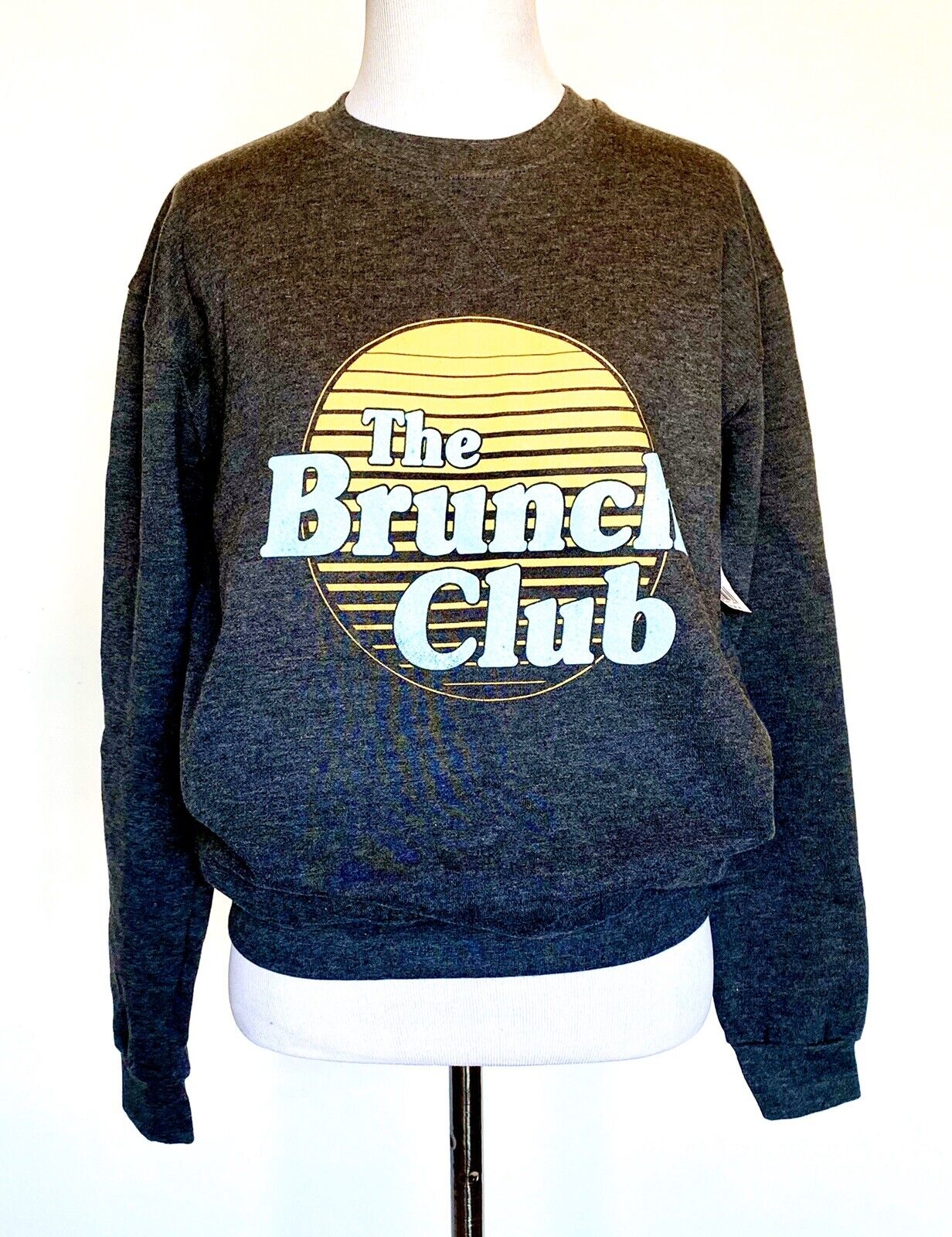 Grey Brunch Club Retro Style Sweatshirt. Retails $58 Price $16 Size XS