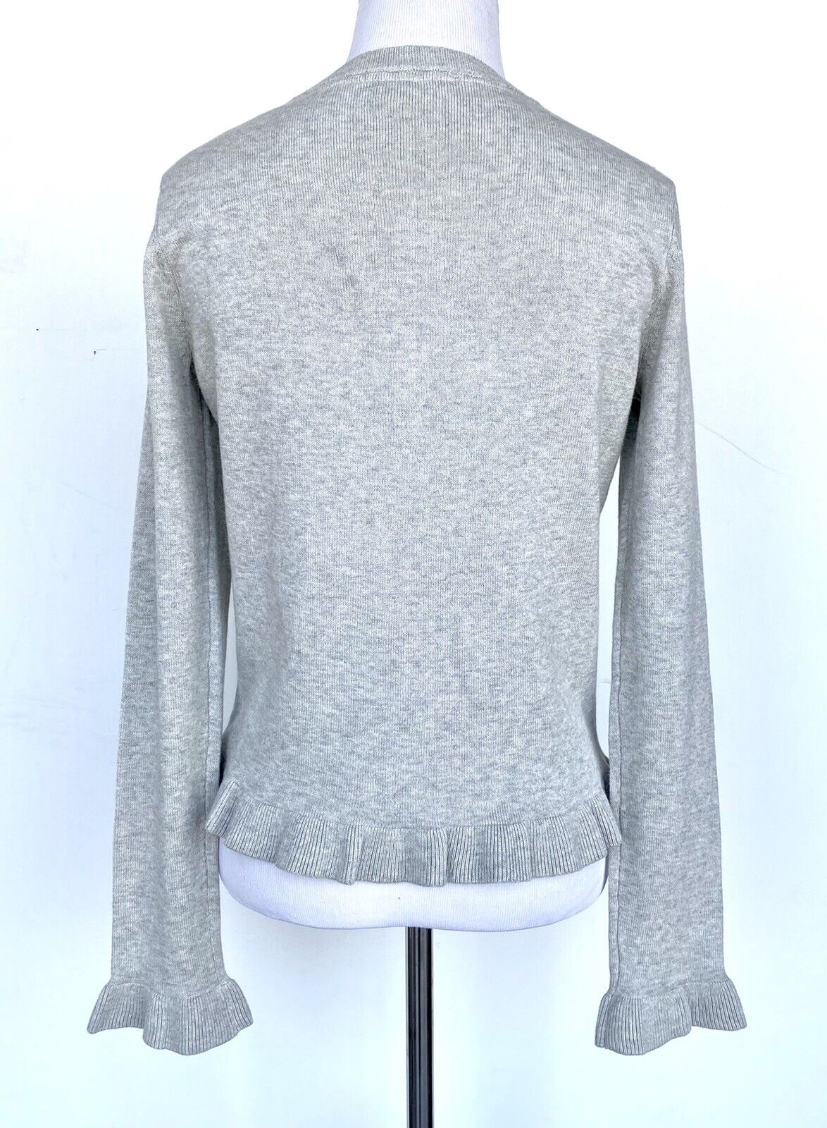 Sundance Ruffle Hem Cardigan Retails $138 Price $55 NWT XS Velvet Ribbon Trim
