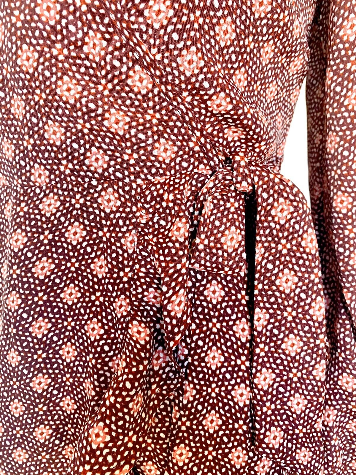 Band of Gypsies Printed Faux-Wrap Ruffle Dress Size XS Retails $78 Price $38 NWT