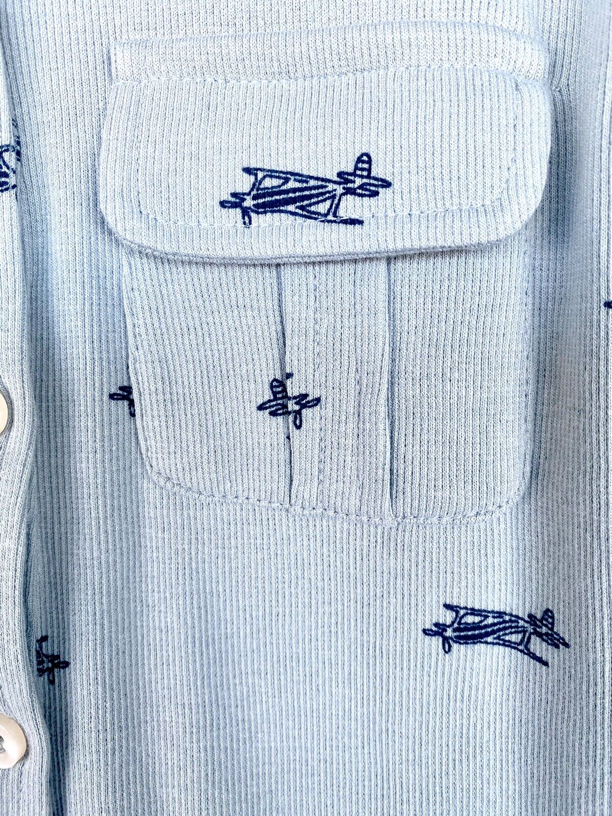 Kate Quinn Organic Cotton LS Collared Rib Shirt $32 Airplanes Age 6