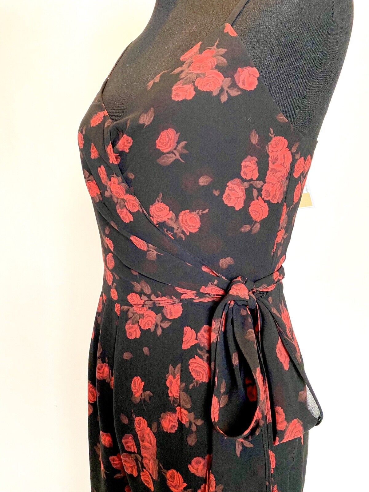 Michael Kors Black & Red Rose Jumpsuit NEW Retail $155 Price $79 Sz P (XS)