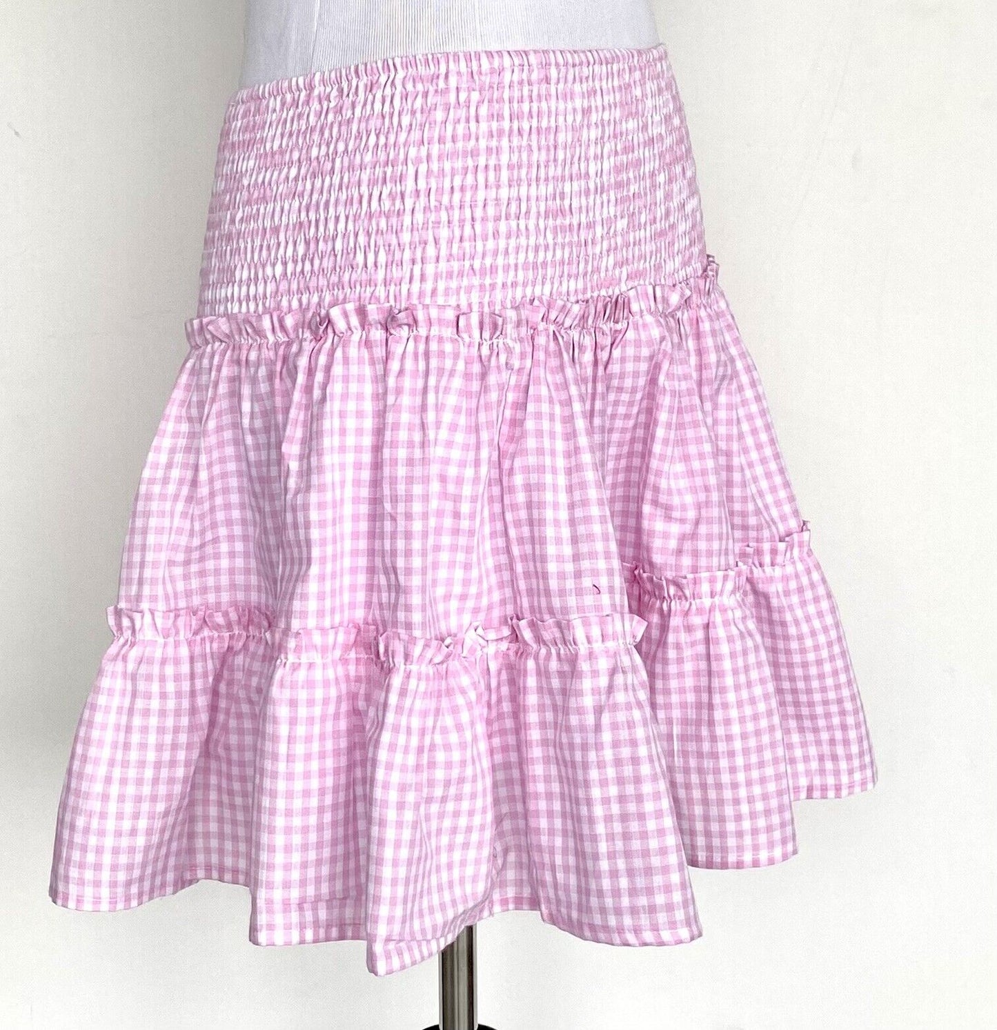 J Marie The Dorothy Skort size M Retail $70 Price $49 NWT smocked Tiered gingham