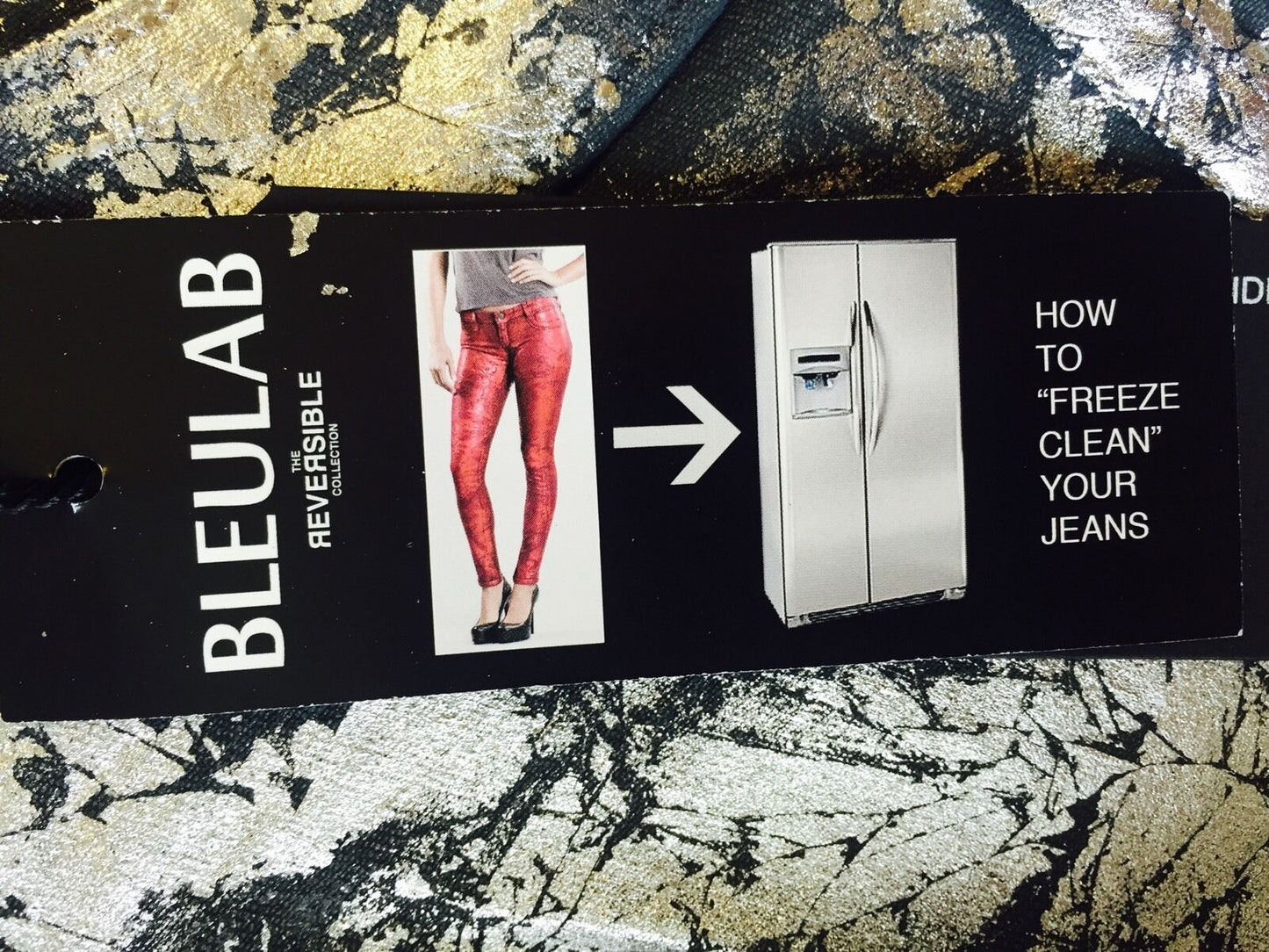 BLEULAB Reversible jean shorts.retails $198 price $39 SILVER CRACK FOIL 23 Waist