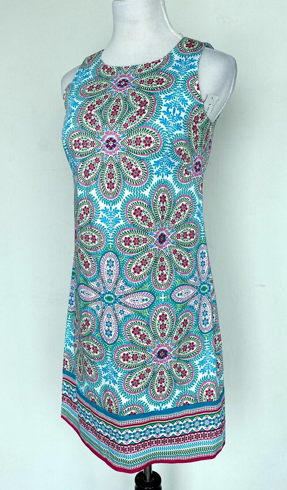 London Times Neon Print Sleeveless Shift Dress Retail Price $49 NWT 6