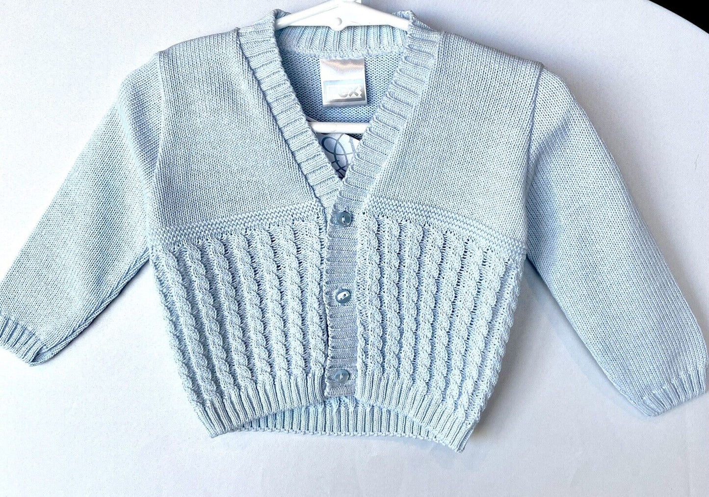 piccoli & co Pex massimo blue cable knit cardigan price $34 9-12 m NEW