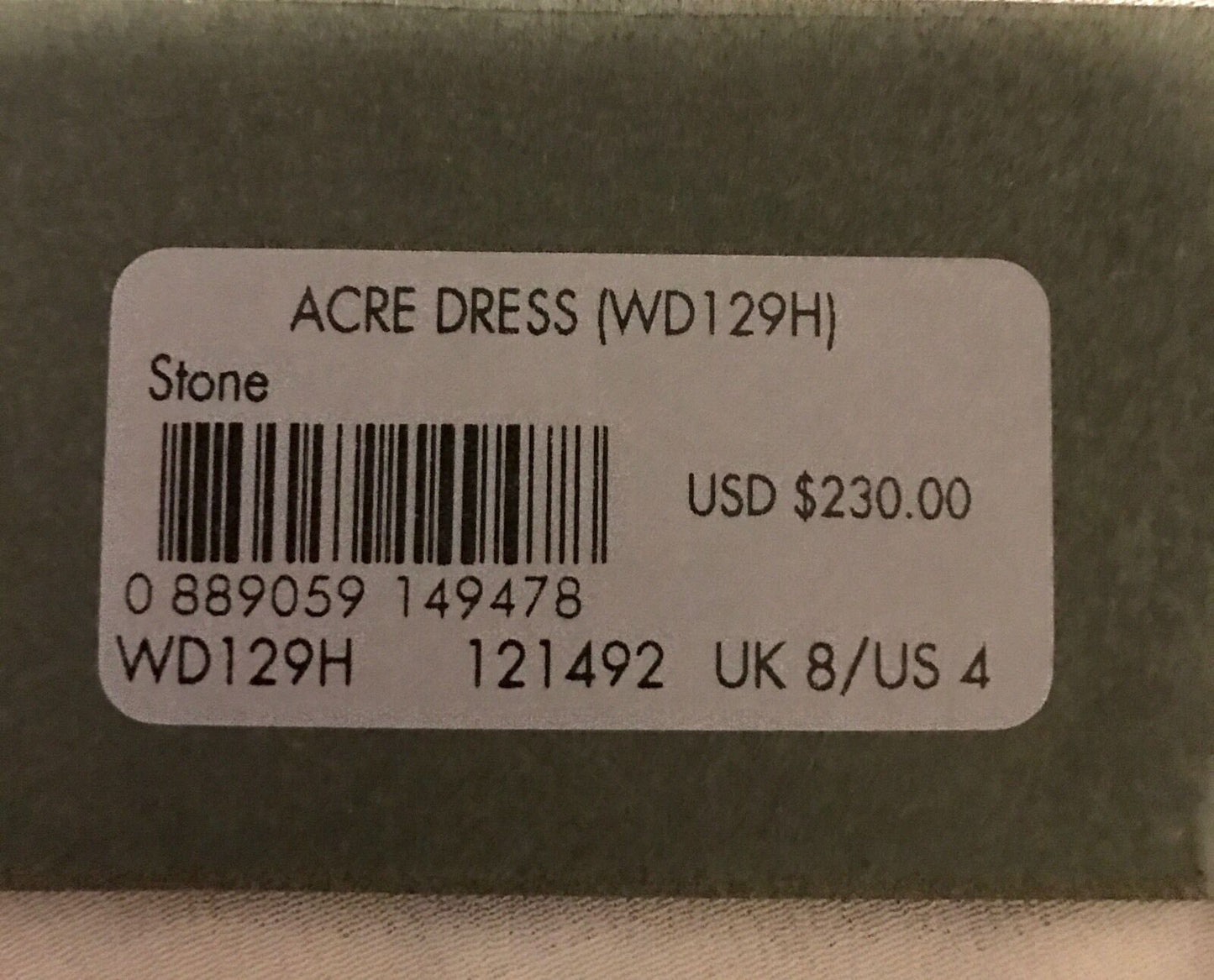 AllSaints Acre Dress Stone Color Retail $230 Price $74 NWT All Saints Size 4