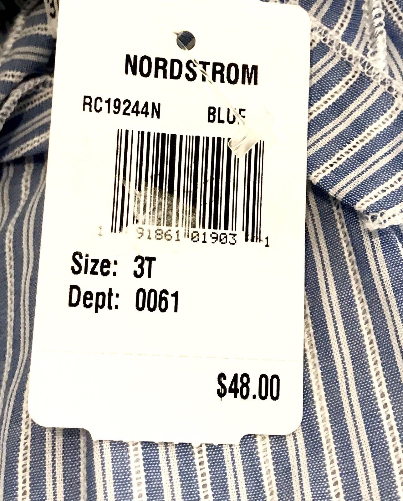 Truly Me Blue Stripe Dress Eyelet Tassel Bodice. Retail $48 Price $22 Age 3 NWT