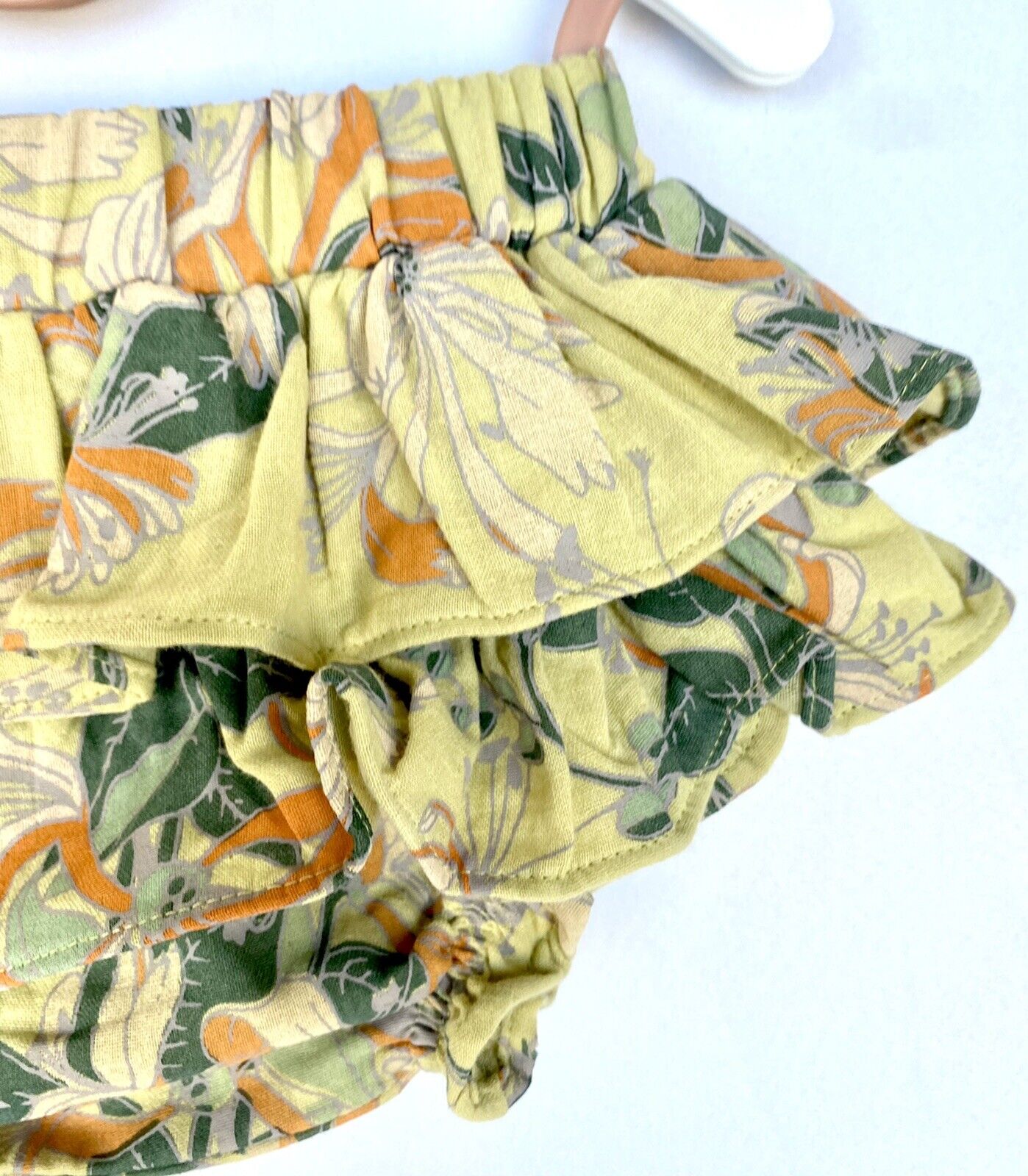 Kate Quinn 100% Organic Cotton Gauze Ruffle Bloomer Retail $28 Price $22 3-6 M