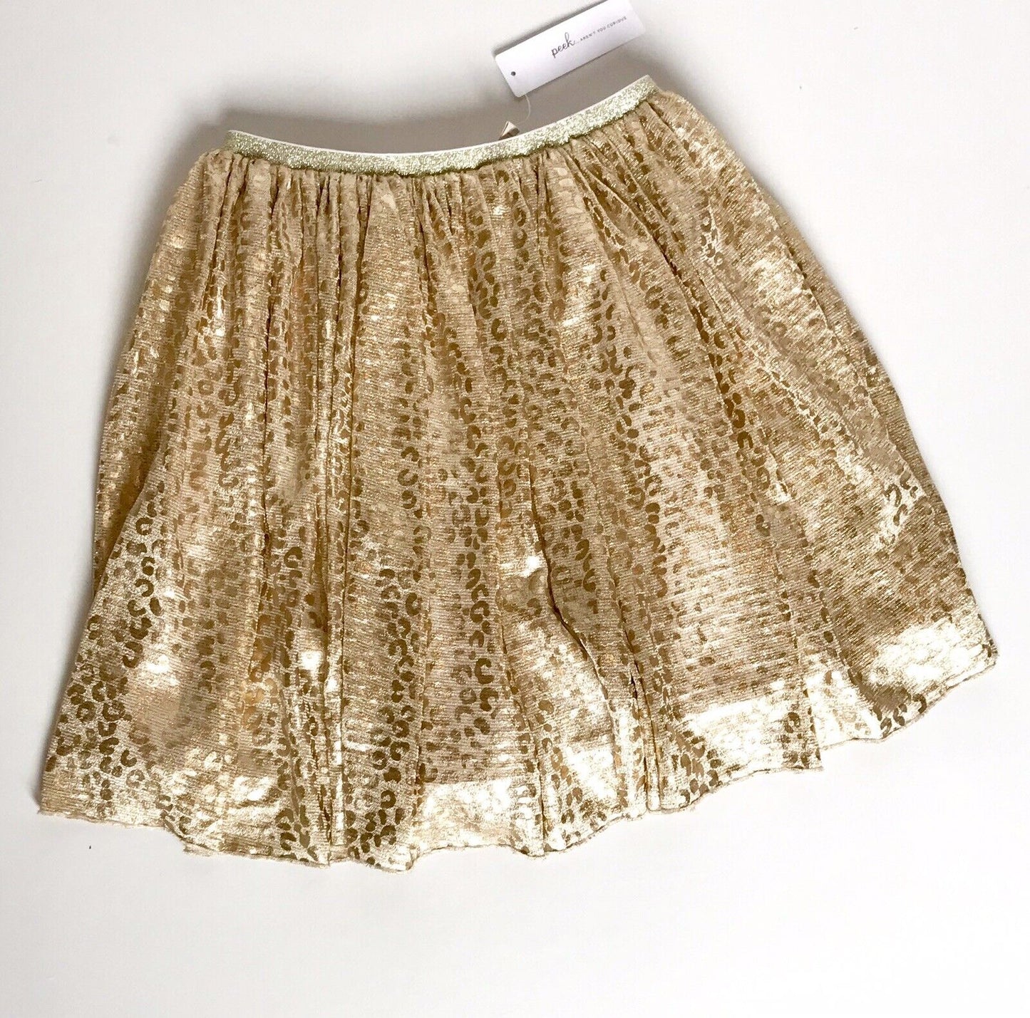Peek Lilac Gold Mesh Skirt. NWT Age XL (12) Price $25.20 (Retail $42)