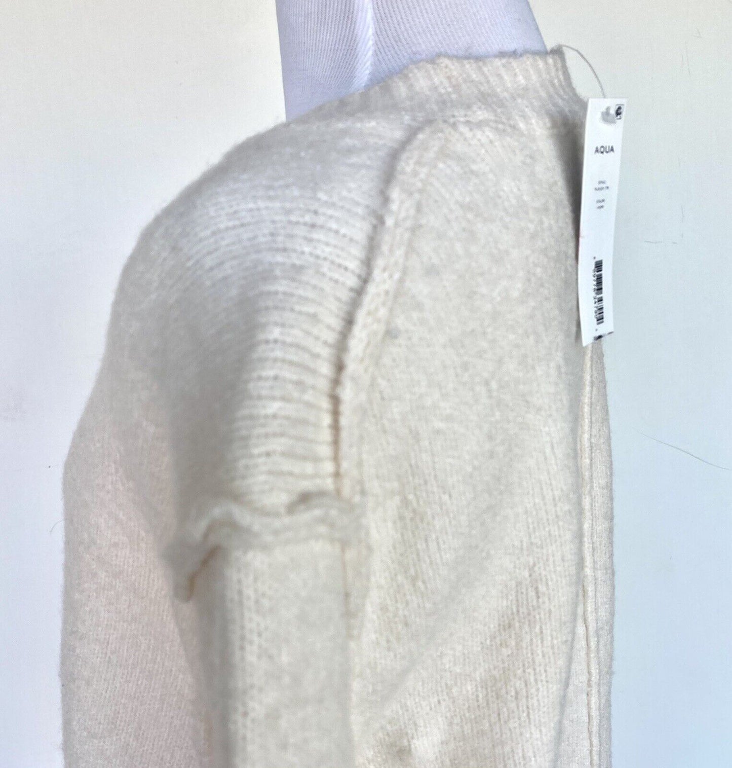 Aqua Ivory Seamed Long Sleeve Sweater Retail $78 Price $45 S NWT