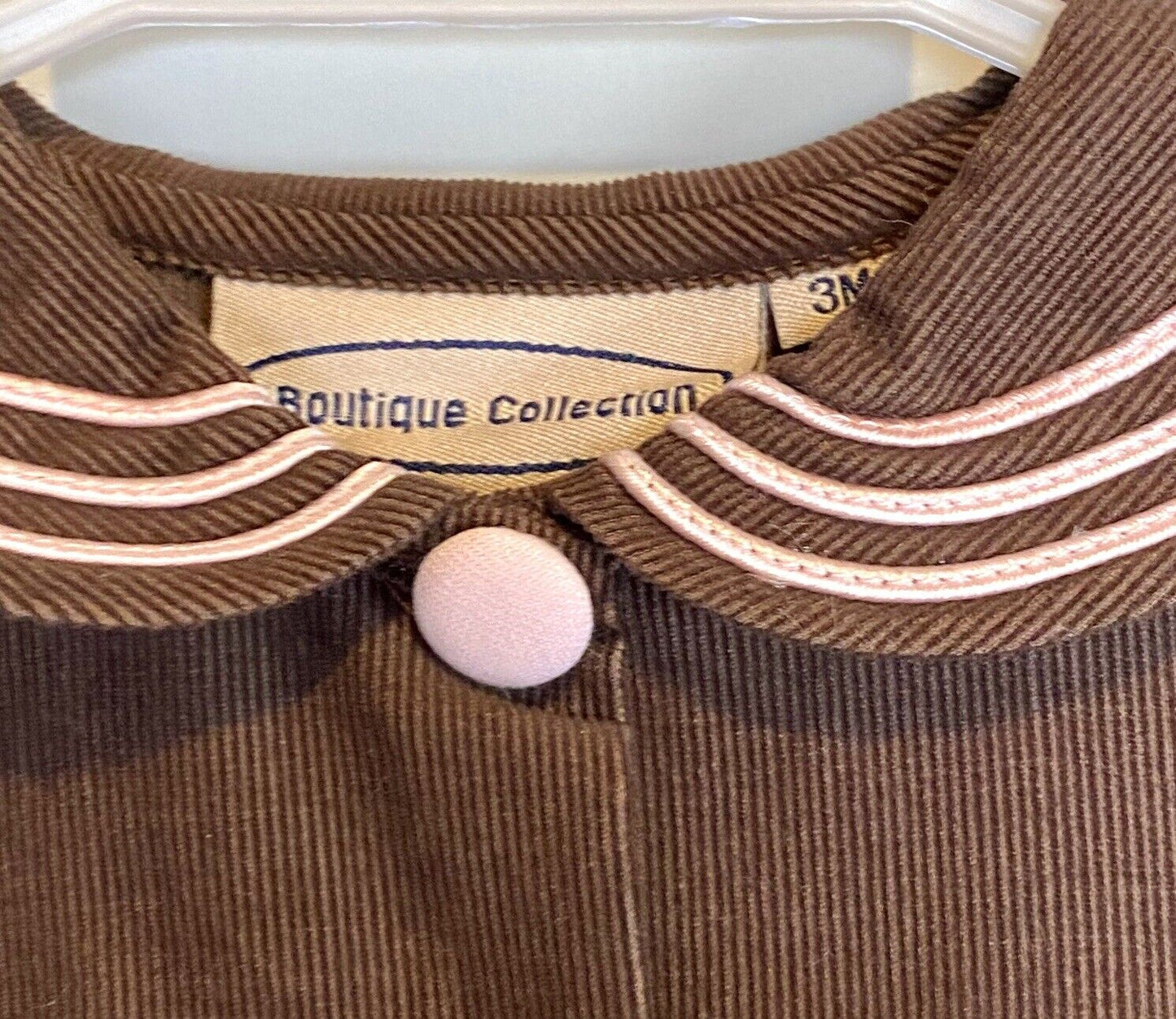Boutique Collection Baby Cord Coat Retails $42 Price $29 NWT Age 3 Months