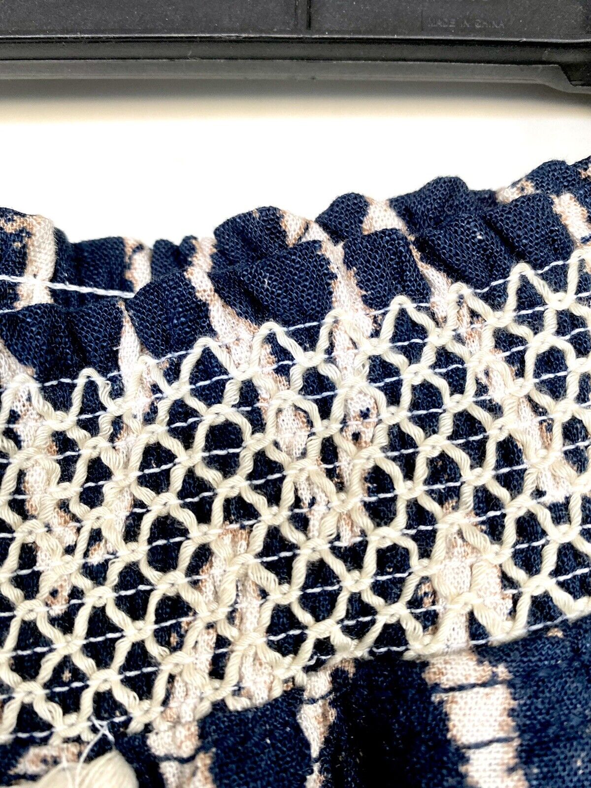 Cali 1850 Chevron print Linen Mix pants XS Price $49 Smocked Waist