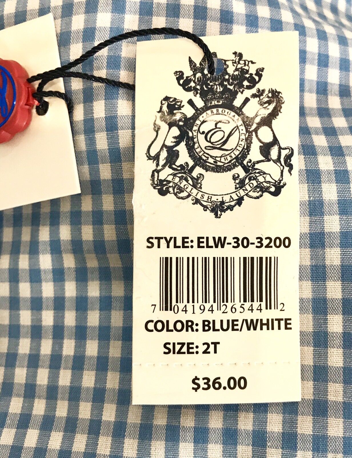 NEW English Laundry Blue & White Check LS Shirt Retail $36 Price $22 NWT 2T