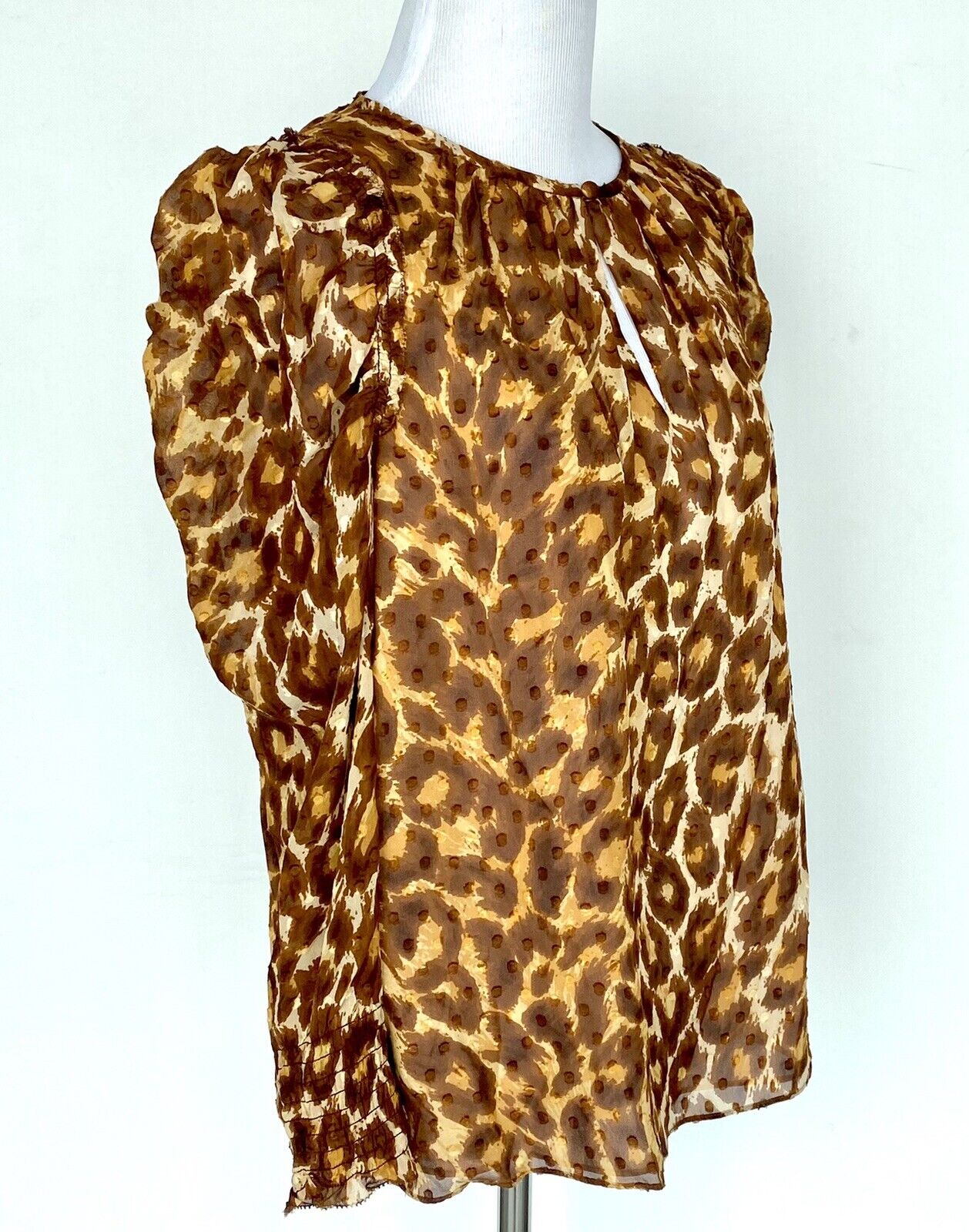 Kate Spade 100% Silk Animal Print Blouse NWT Retail $328 Price $115 Size XS