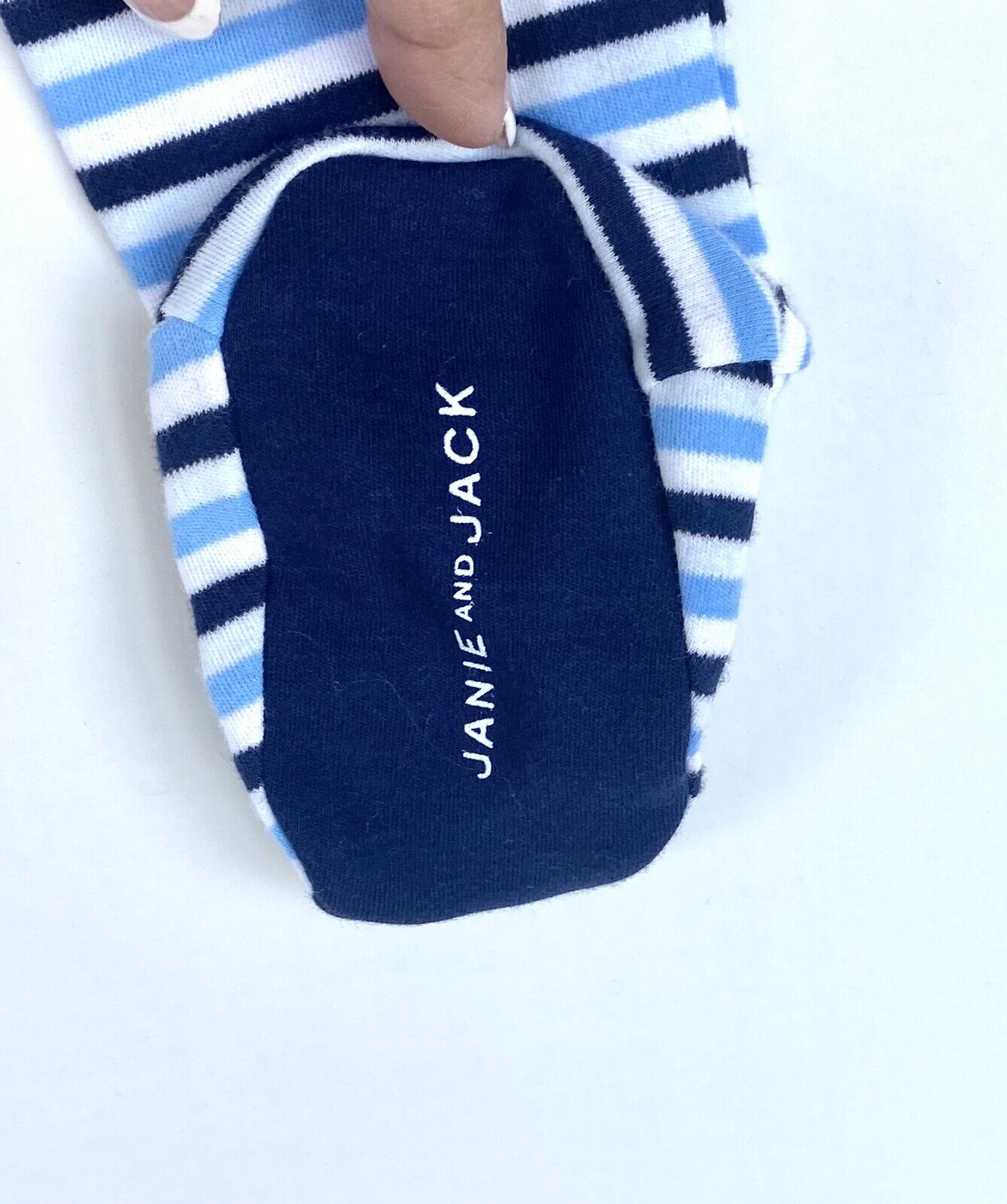 Janie And Jack Blue Stripe Kimono Wrap Footed 2Pc 6-9M NWT Retail $44 Price $27