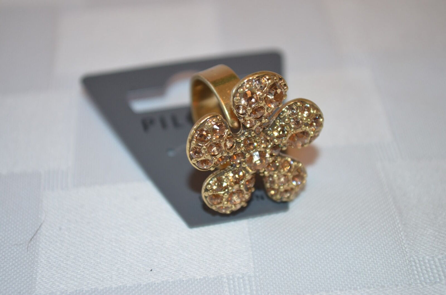 Pilgrim Danish Design adjustable ring Swarovski crystals.Beautiful quality $15