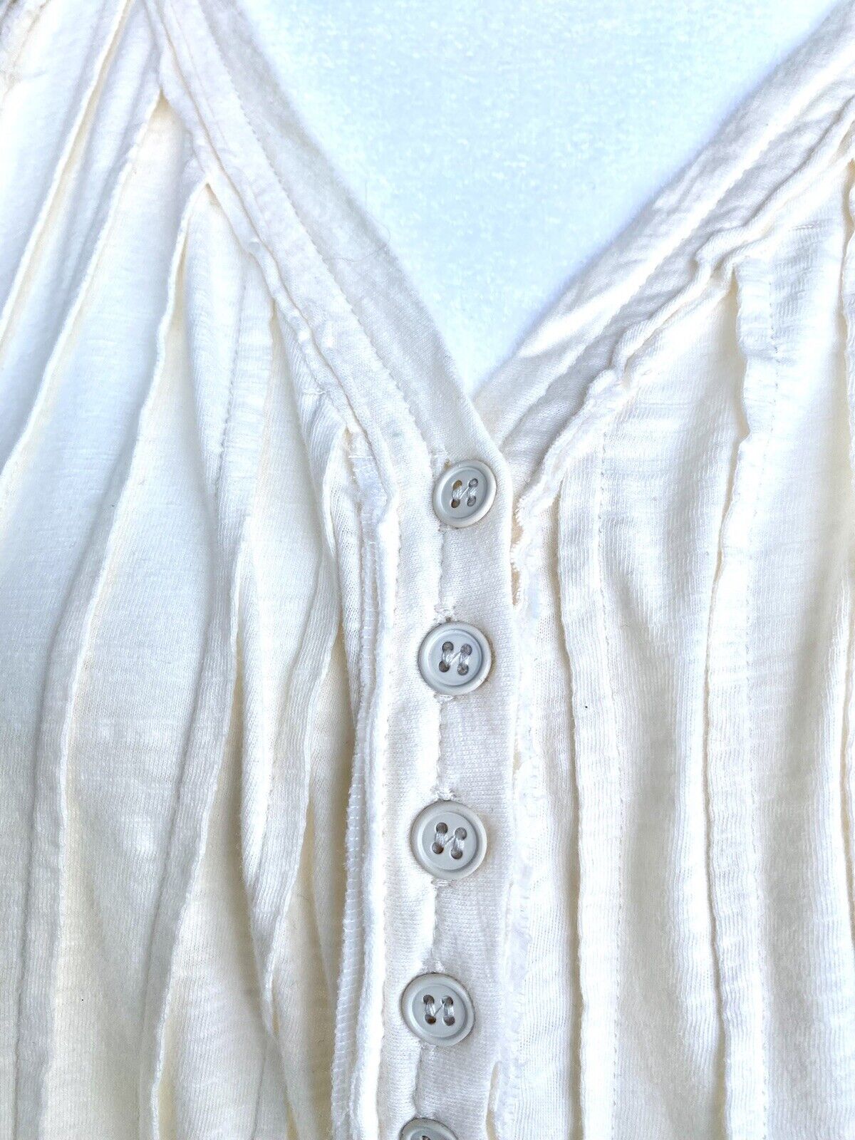 Oli & Hali oversized ivory Raw Edge cotton blouse Price $46 Small