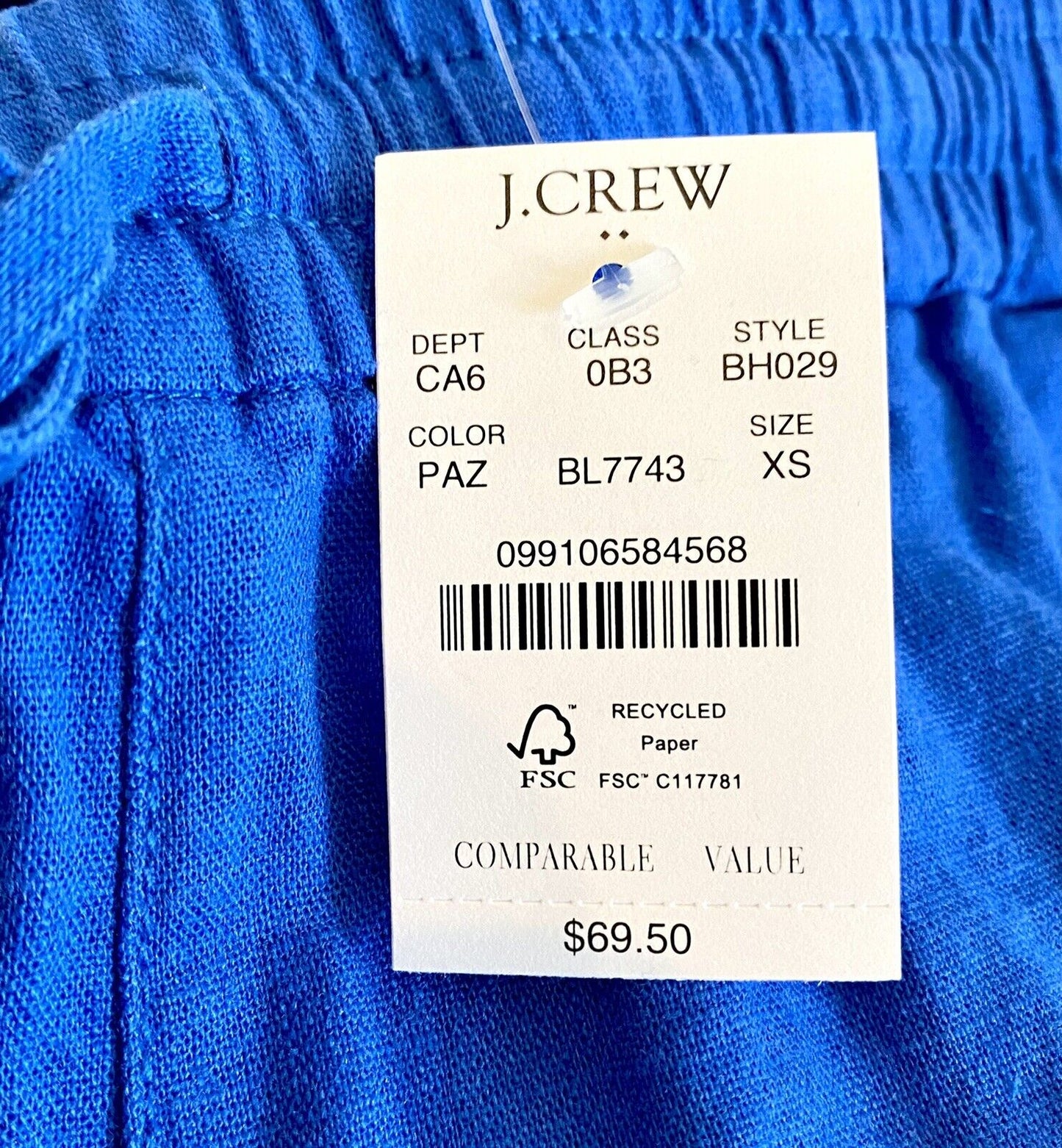 J Crew Embroidered Linen Mix Shorts NWT Retail $69.50 Price $36.50 Size XS