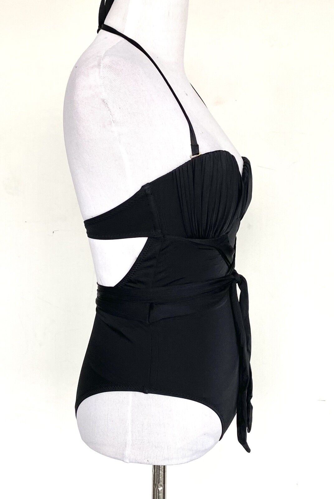 DEREK LAM 10 CROSBY Crossover Body Black swimsuit Retail $273 Price $84 XS