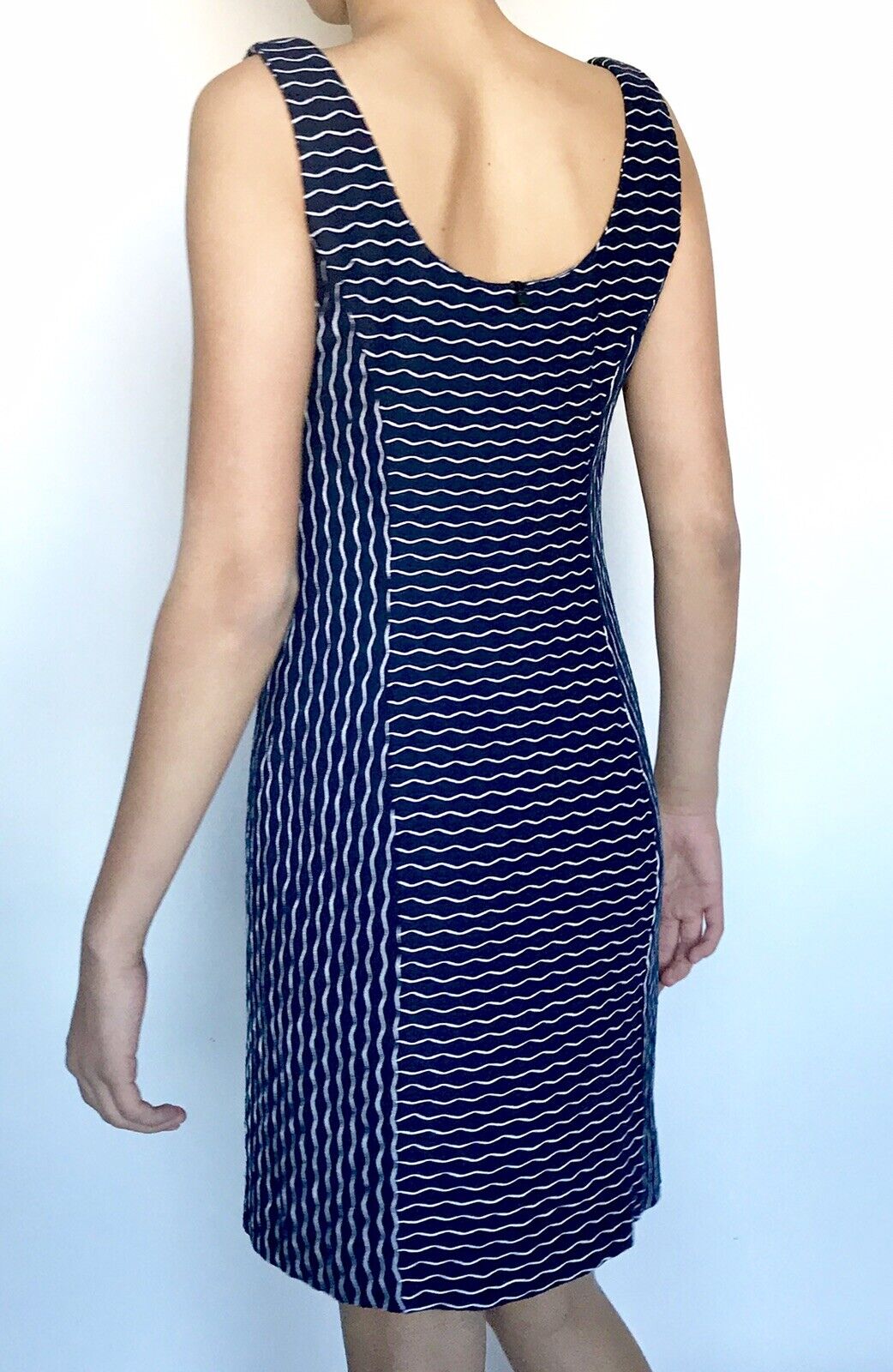 NEW Milly Dress Size P (0-2) Blue Stripe Embroidered Retail $$285 Price $118