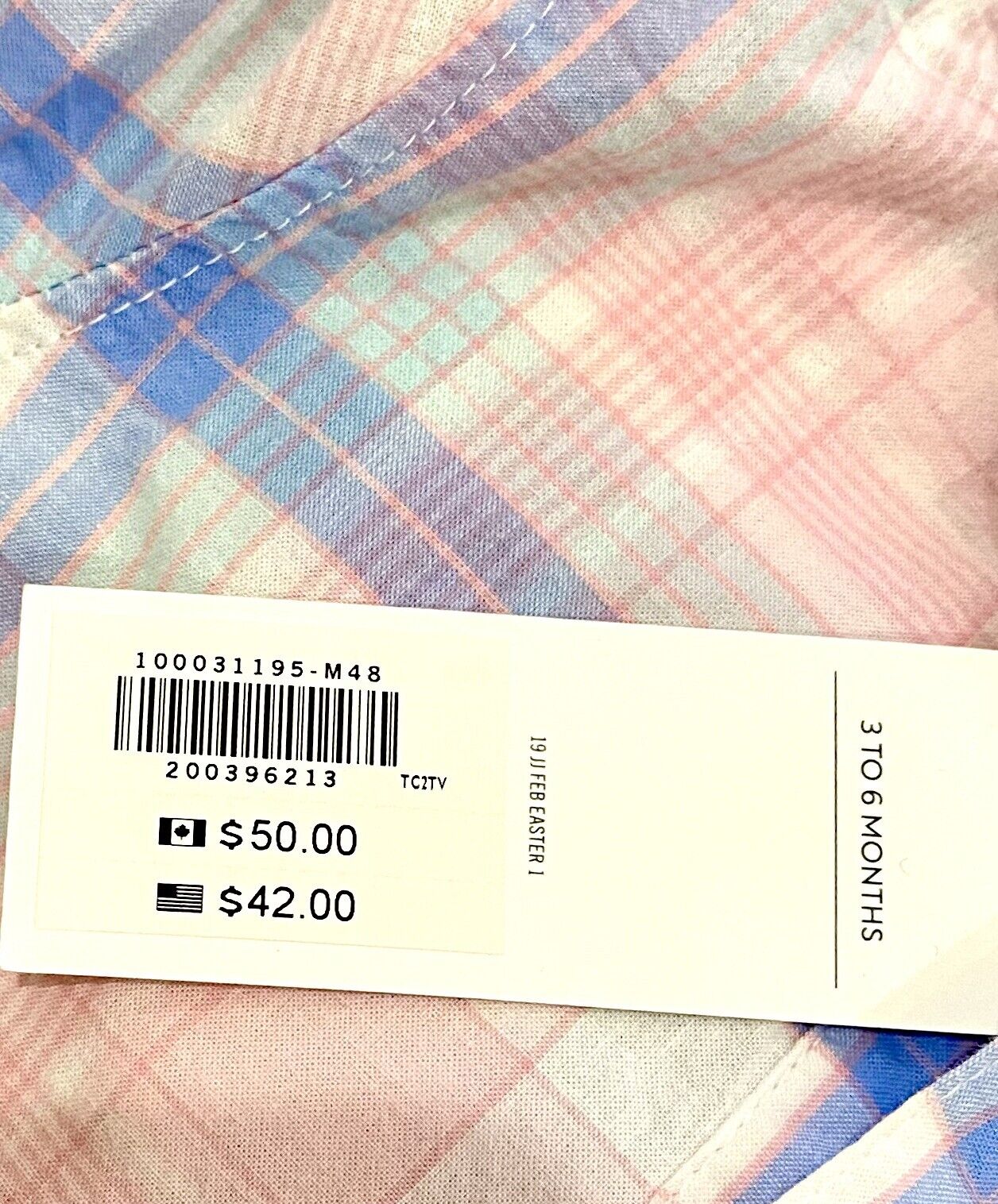 Janie And Jack Blue Pink Check Cotton Romper 3-6 M NWT Retail $42 Price $35