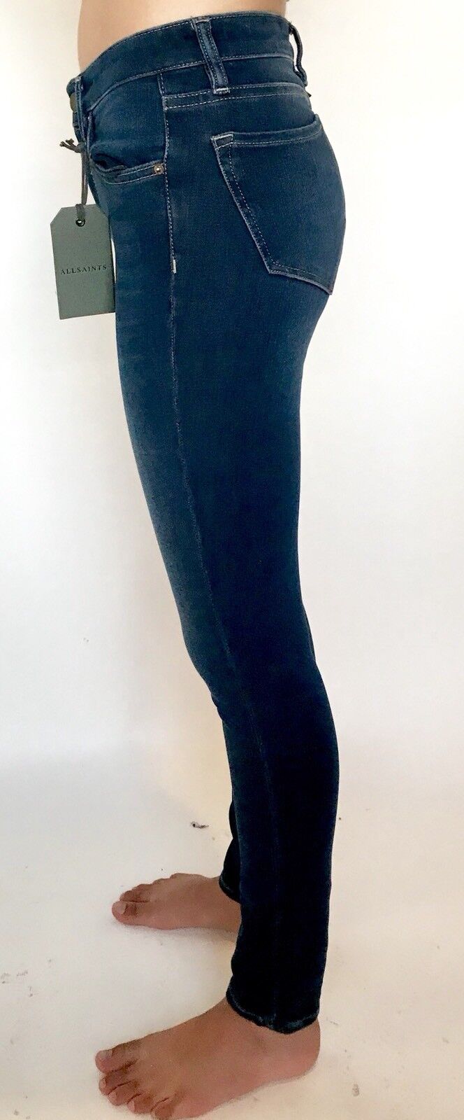 AllSaints Jewel Sculpting Skinny Jeans Indigo. Retail $178 Price $79 W24 NWT