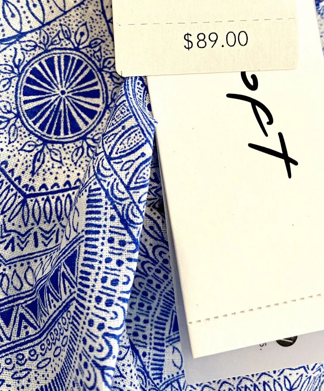 Blue Beach 3/4 Sleeve Tunic Retail $89 Price $29 NWT Sz 2 Cotton