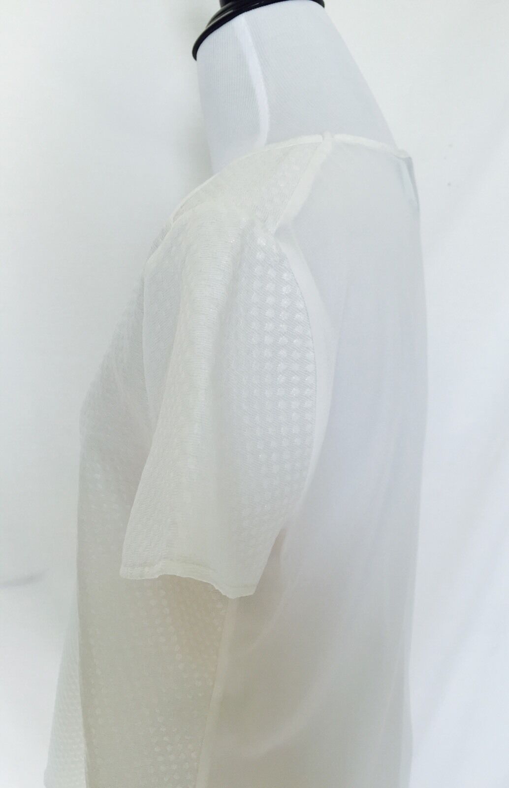 TAVI Ivory Top Raised Spot Front And Sheer Back. NWOT Size M $29