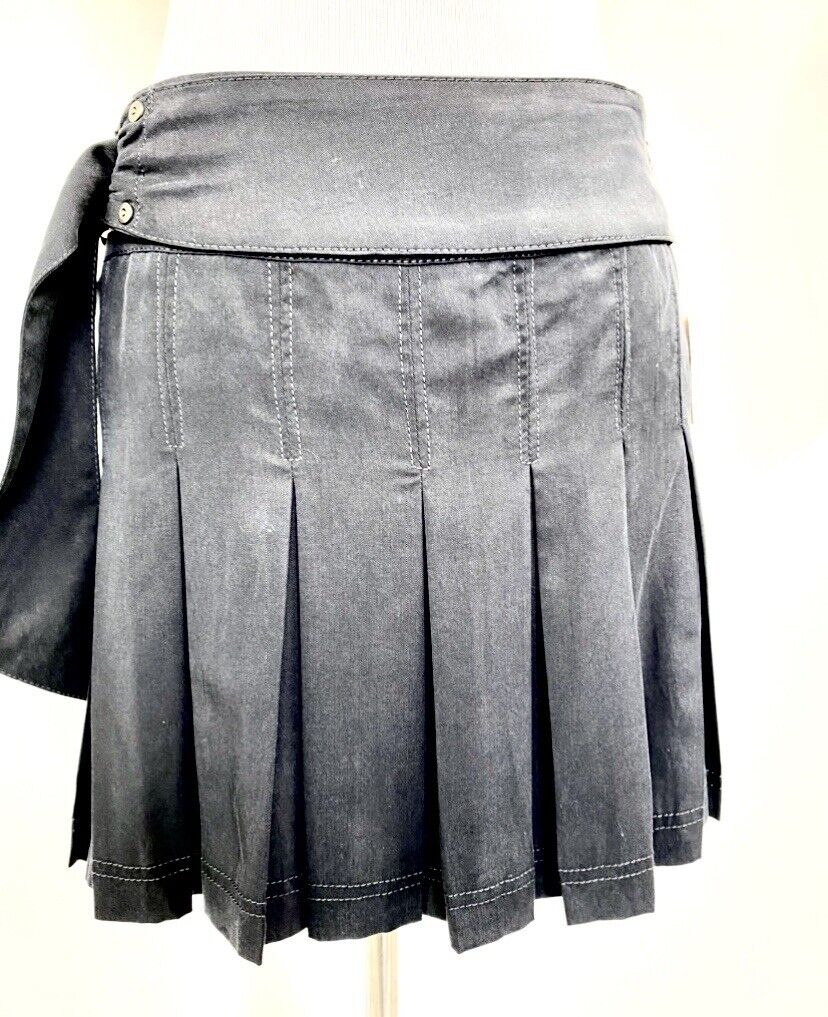 Free People Washed Black Tencel Mini Skirt Retail $78 Price $39 NWT Sz 0
