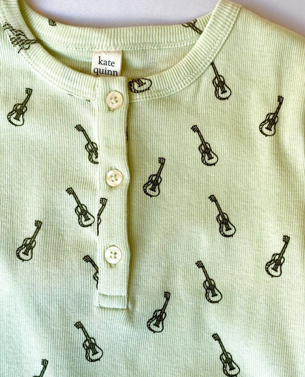 Kate Quinn Organic Cotton Tiny Guitar Henley Top Retail $32 Price $22 Age 6
