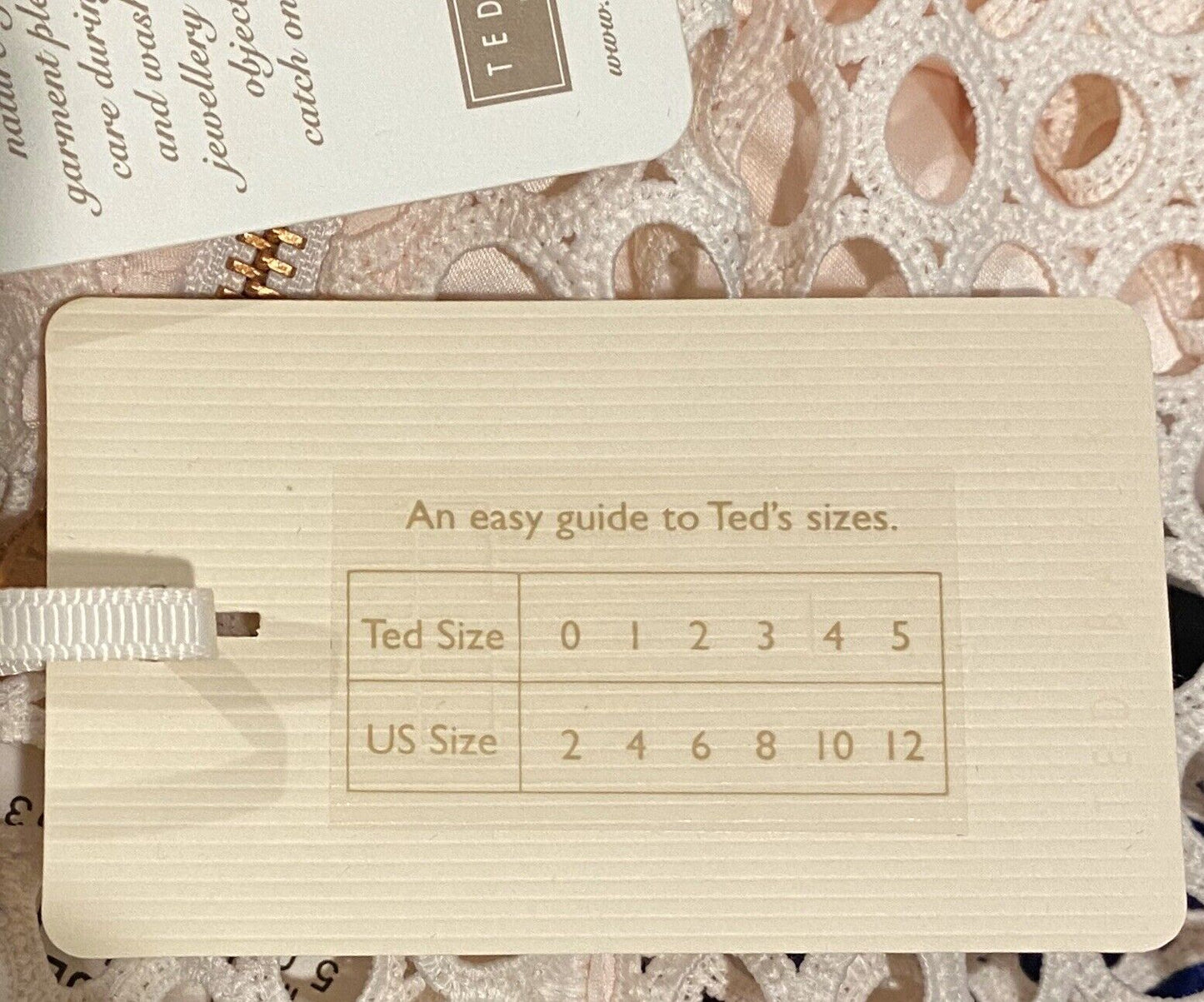 Ted Baker Nude Pink Lace Skater Dress Size 8 Retail $345 Price $207 NWT