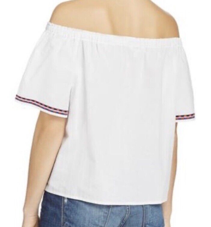 Beltaine White Embroidered Off Shoulder Blouse Retail $138 Price $32 Size S NWT