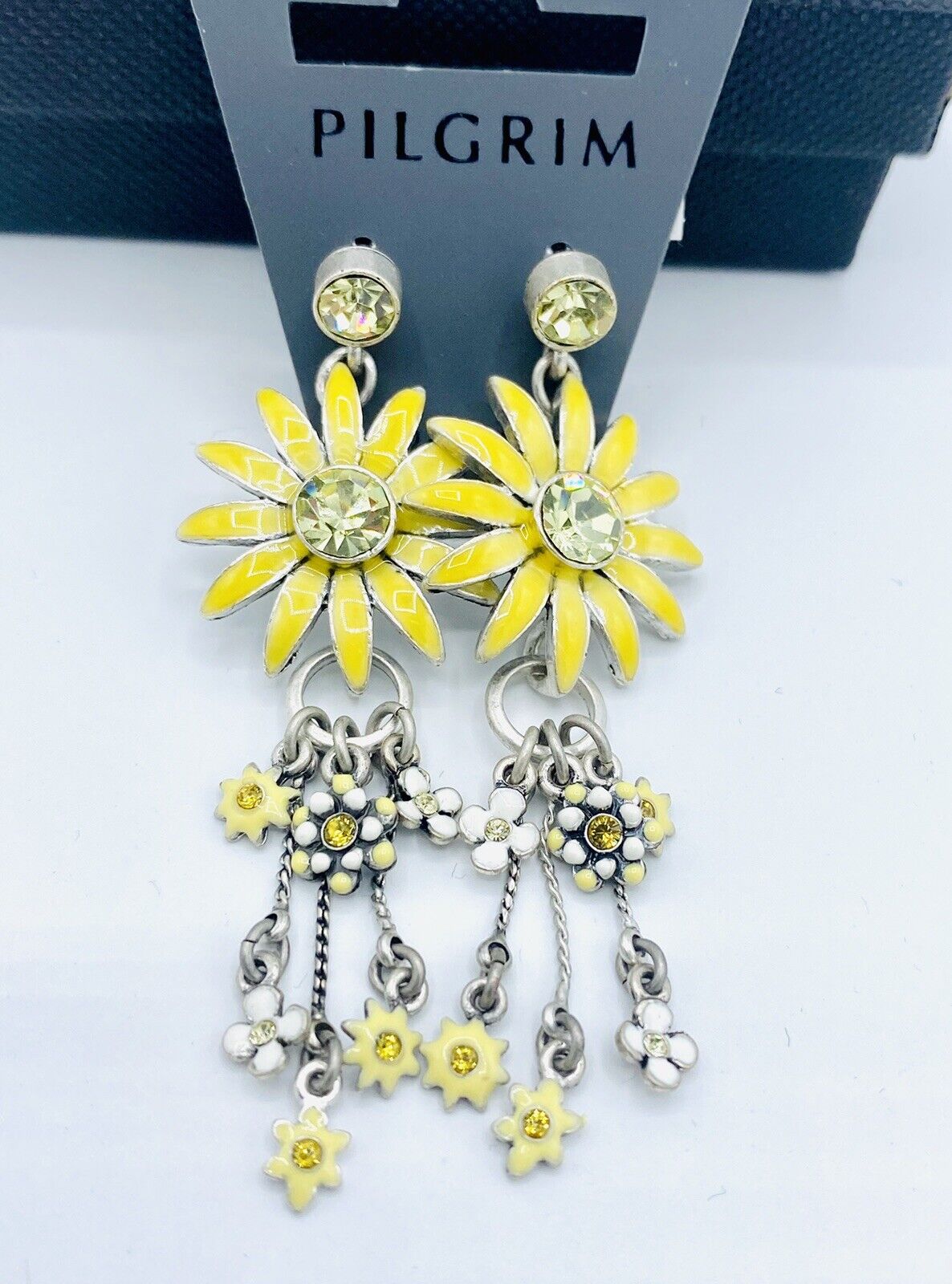 Pilgrim Jewelry Swarovski Crystal Yellow Sterling silver Plated Earrings $14